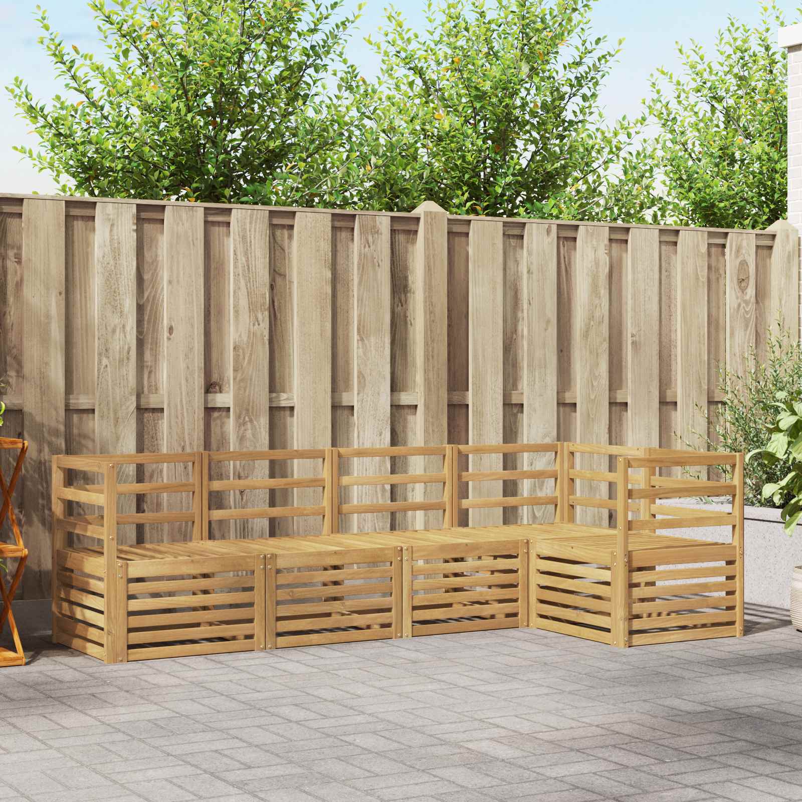 Buiten bankenset 5 pcs Wit 245 x 126,5 x 73 cm – afbeelding 1