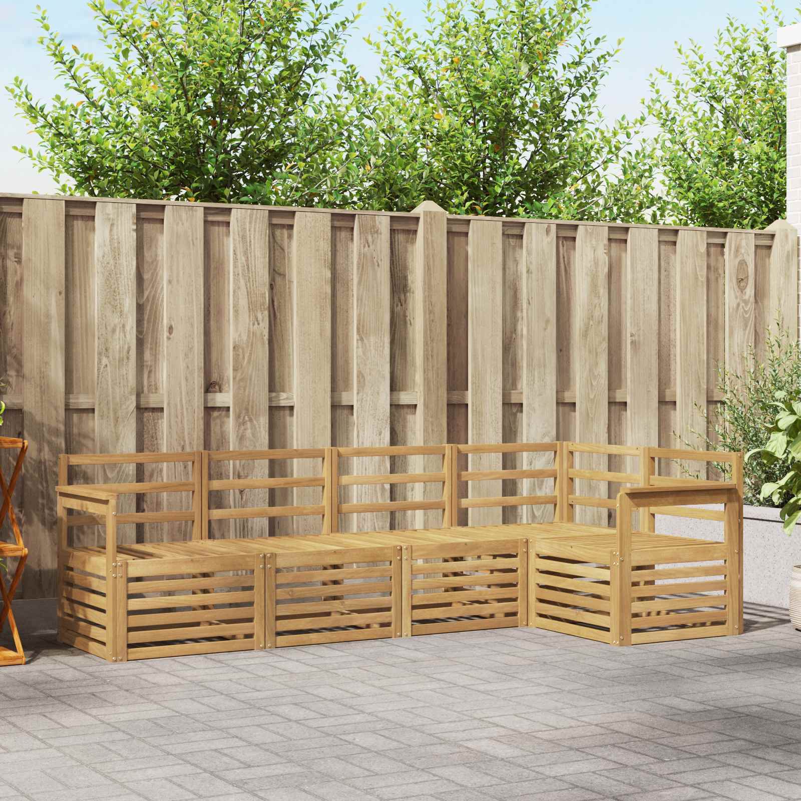 Buiten bankenset 5 pcs Wit 247 x 128,5 x 73 cm – afbeelding 1