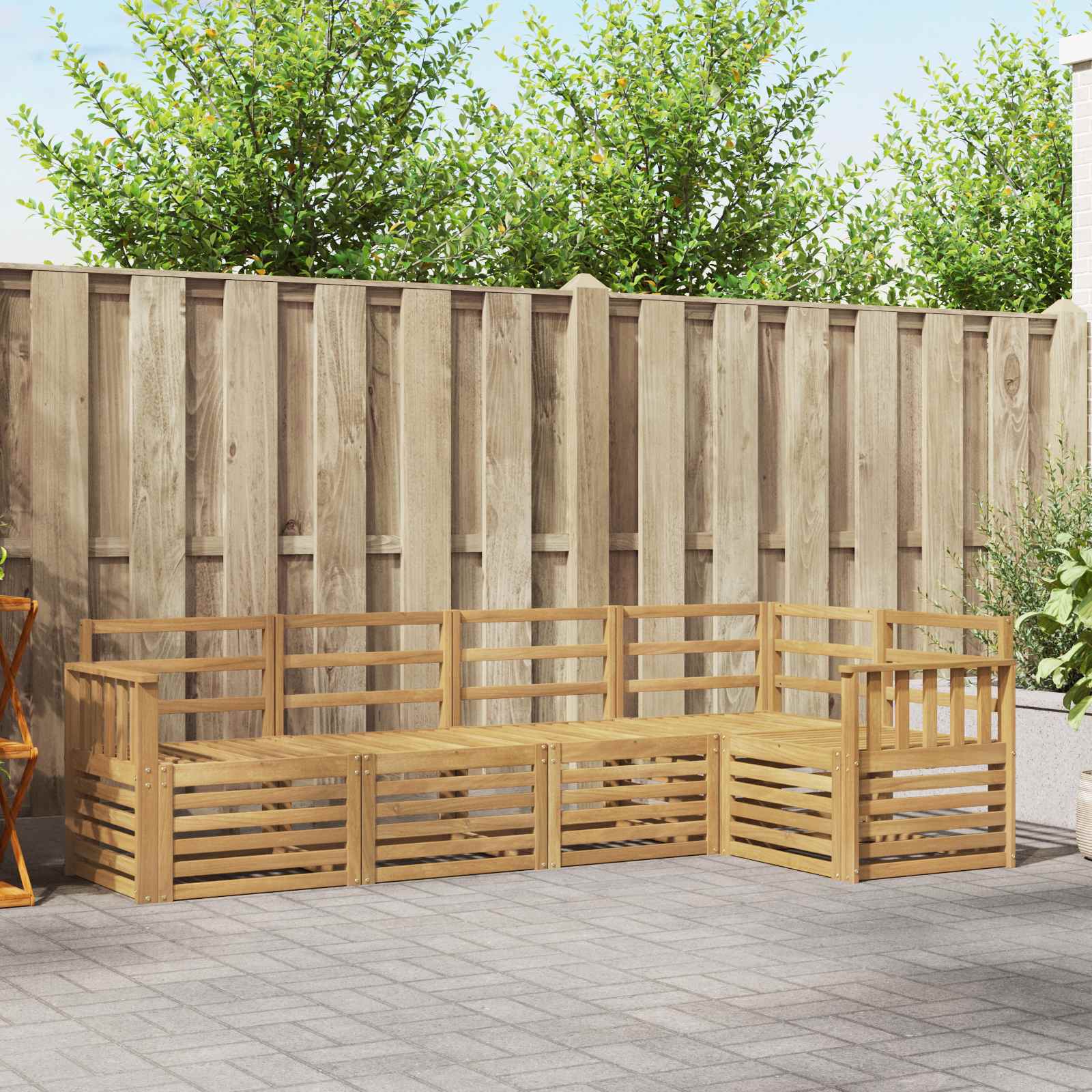 Buiten bankenset 5 pcs Wit 247 x 128,5 x 73 cm – afbeelding 1