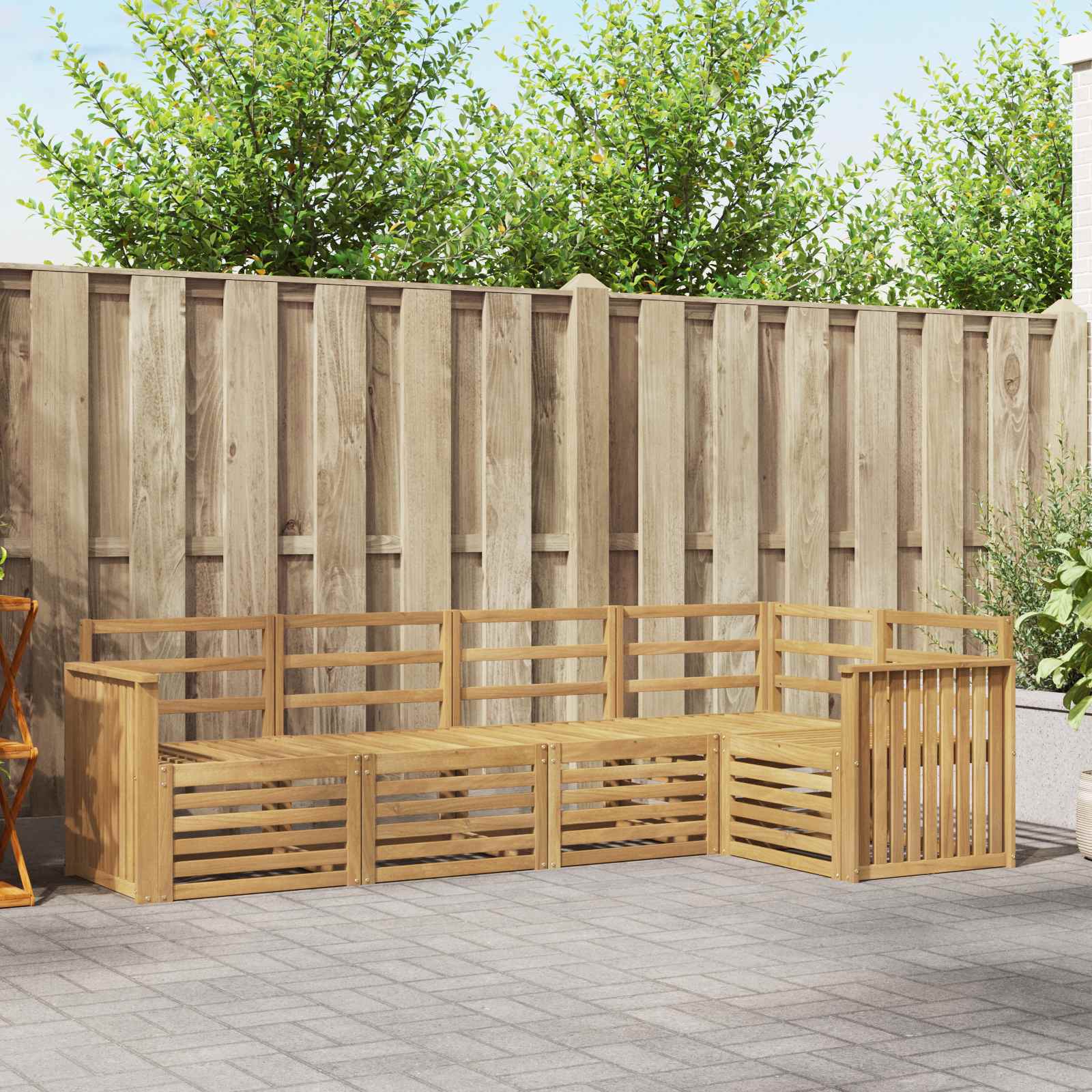 Buiten bankenset 5 pcs Wit 247 x 128,5 x 73 cm