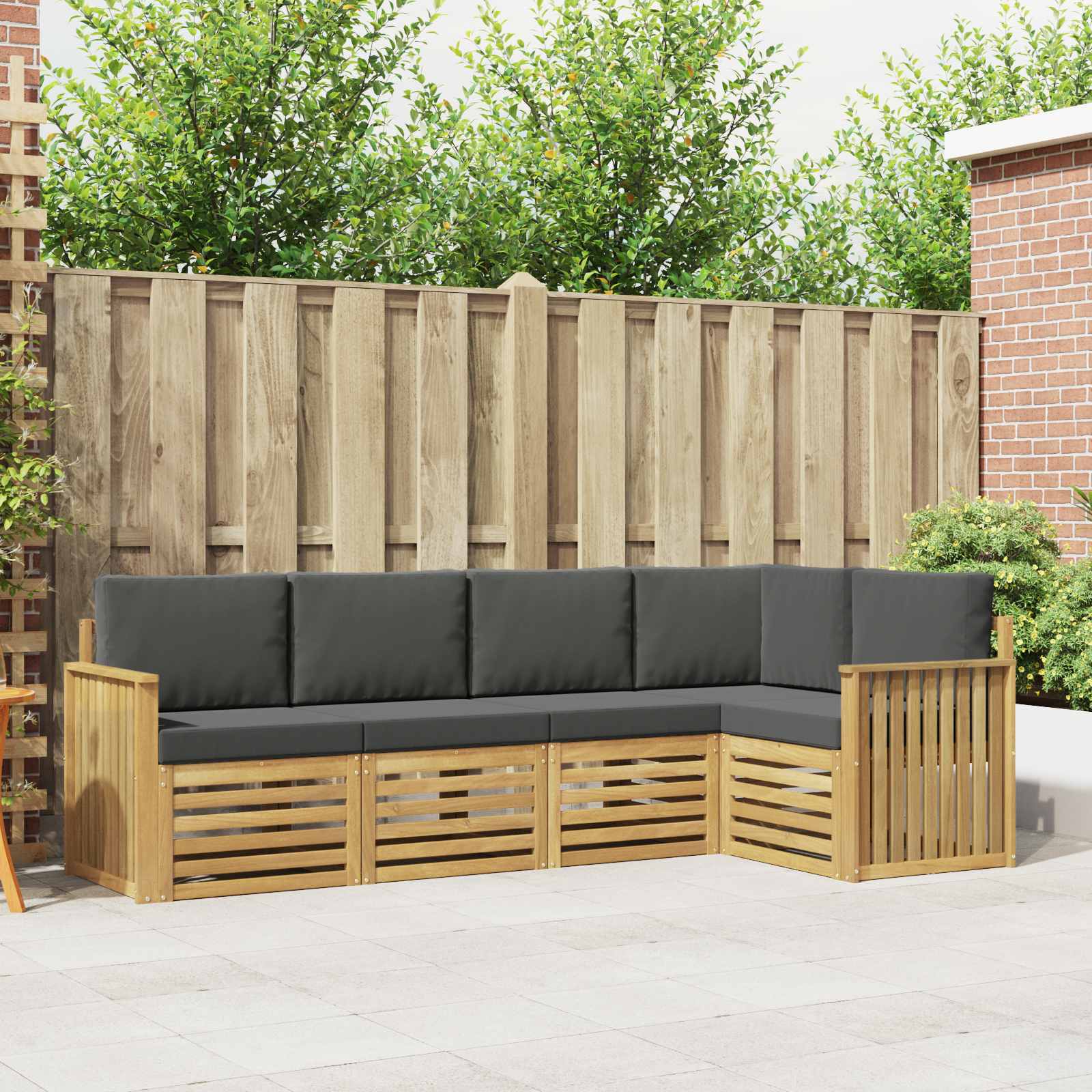 Buiten bankenset 5 pcs Wit en antracietkleurig – afbeelding 1