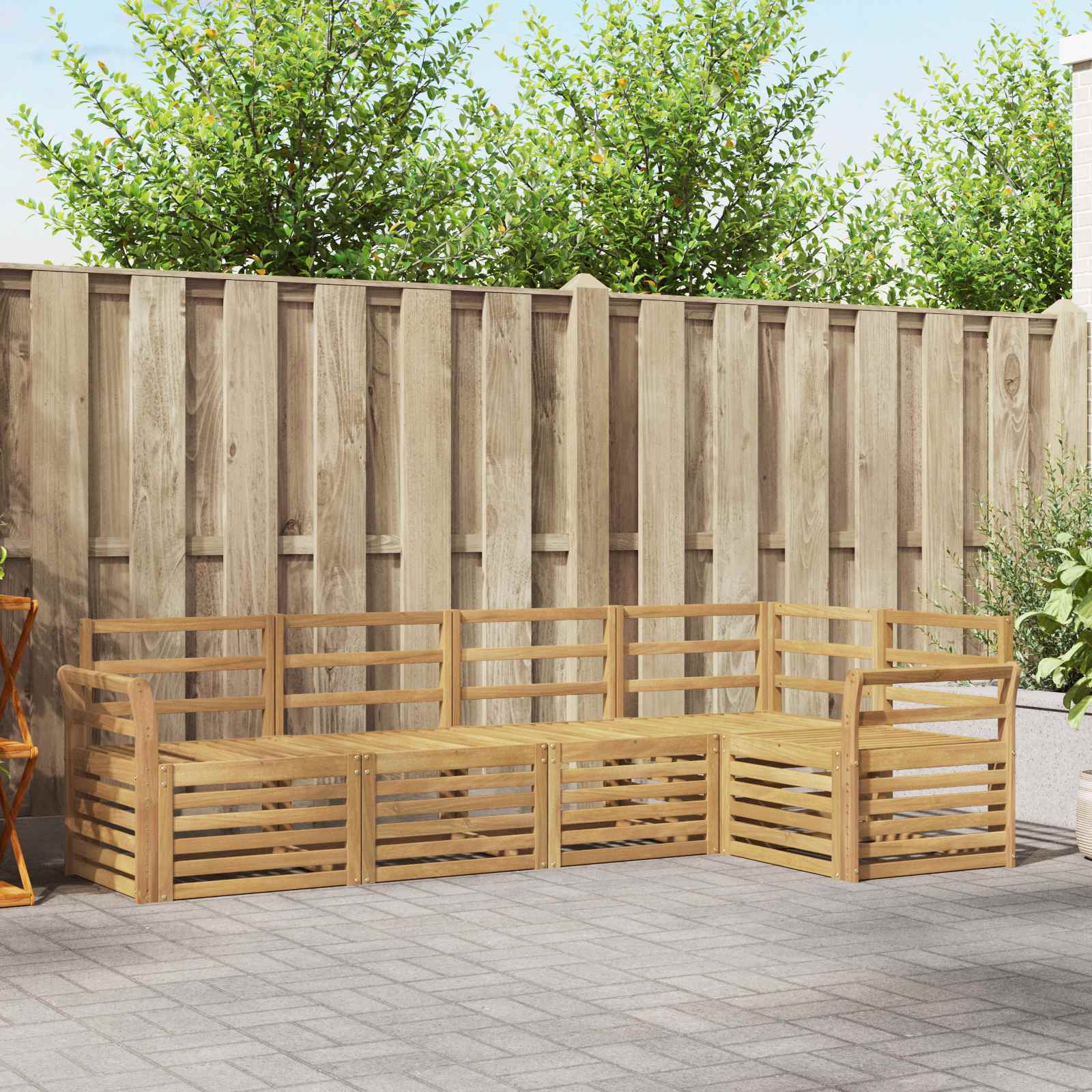 Buiten bankenset 5 pcs Wit 249 x 130,5 x 73 cm