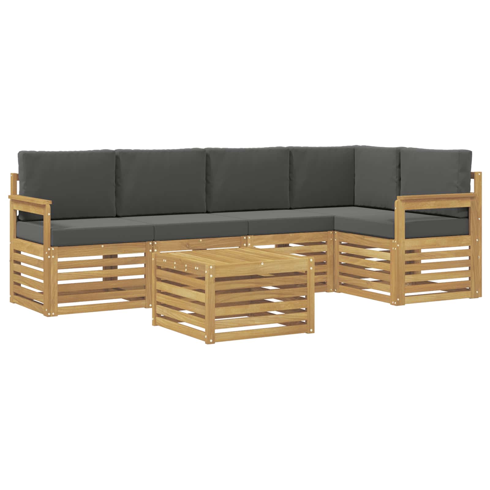 Buiten bankenset 6 pcs Wit en antracietkleurig 59 x 59 x 37 cm – afbeelding 2