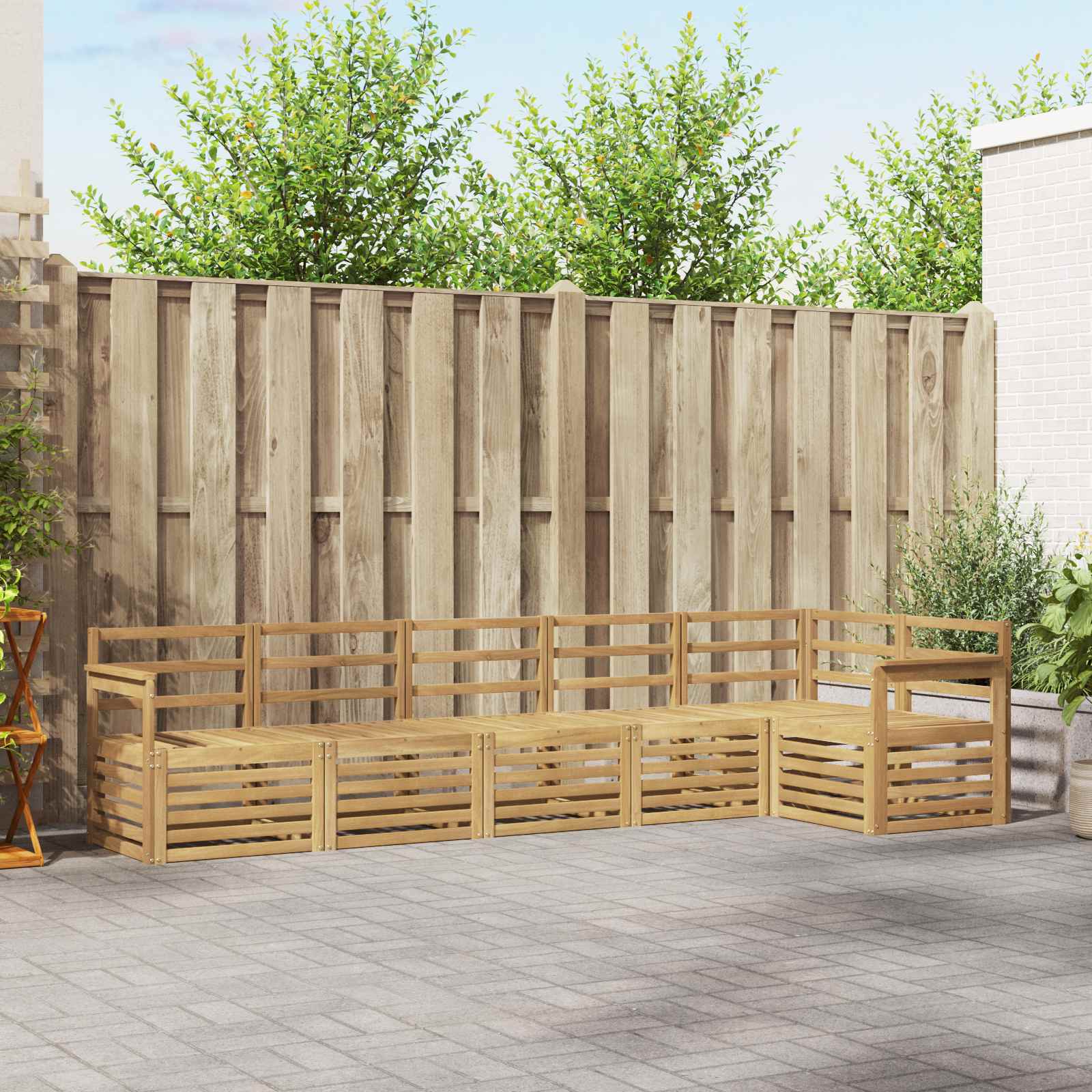 Buiten bankenset 6 pcs Wit 306 x 128,5 x 73 cm – afbeelding 1