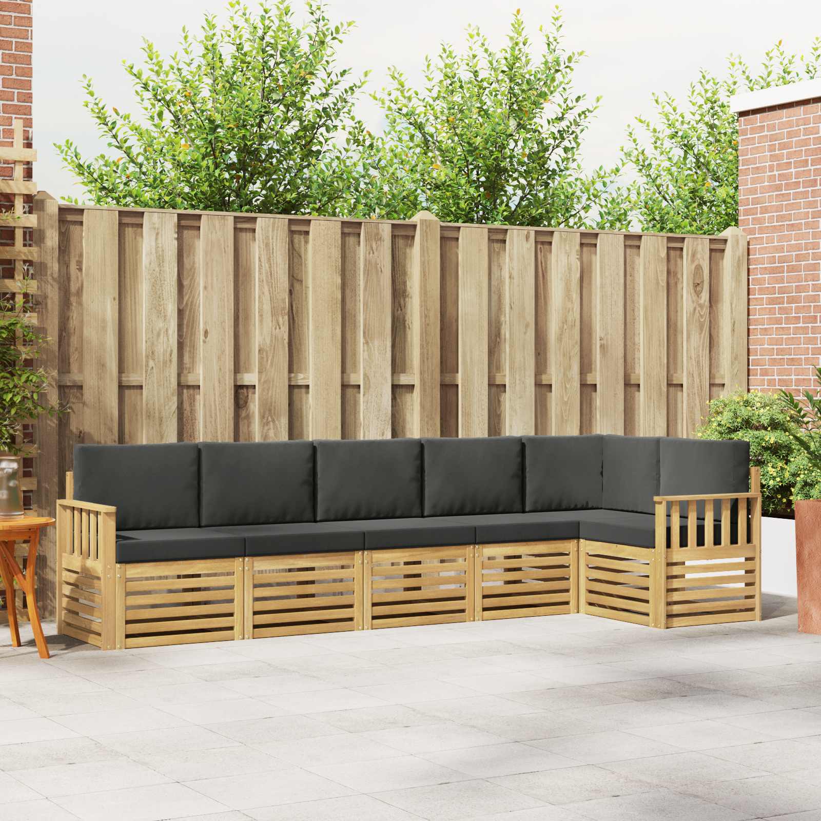 Buiten bankenset 6 pcs Wit en antracietkleurig