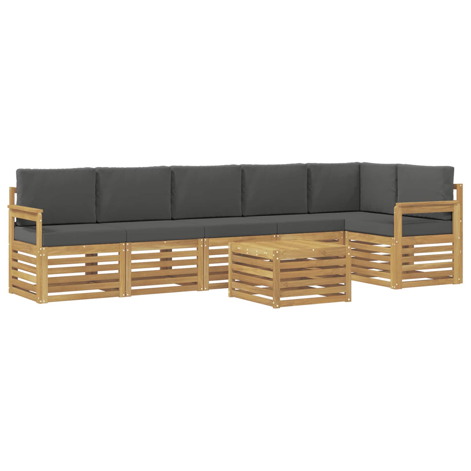 Buiten bankenset 7 pcs Wit en antracietkleurig 59 x 59 x 37 cm – afbeelding 2