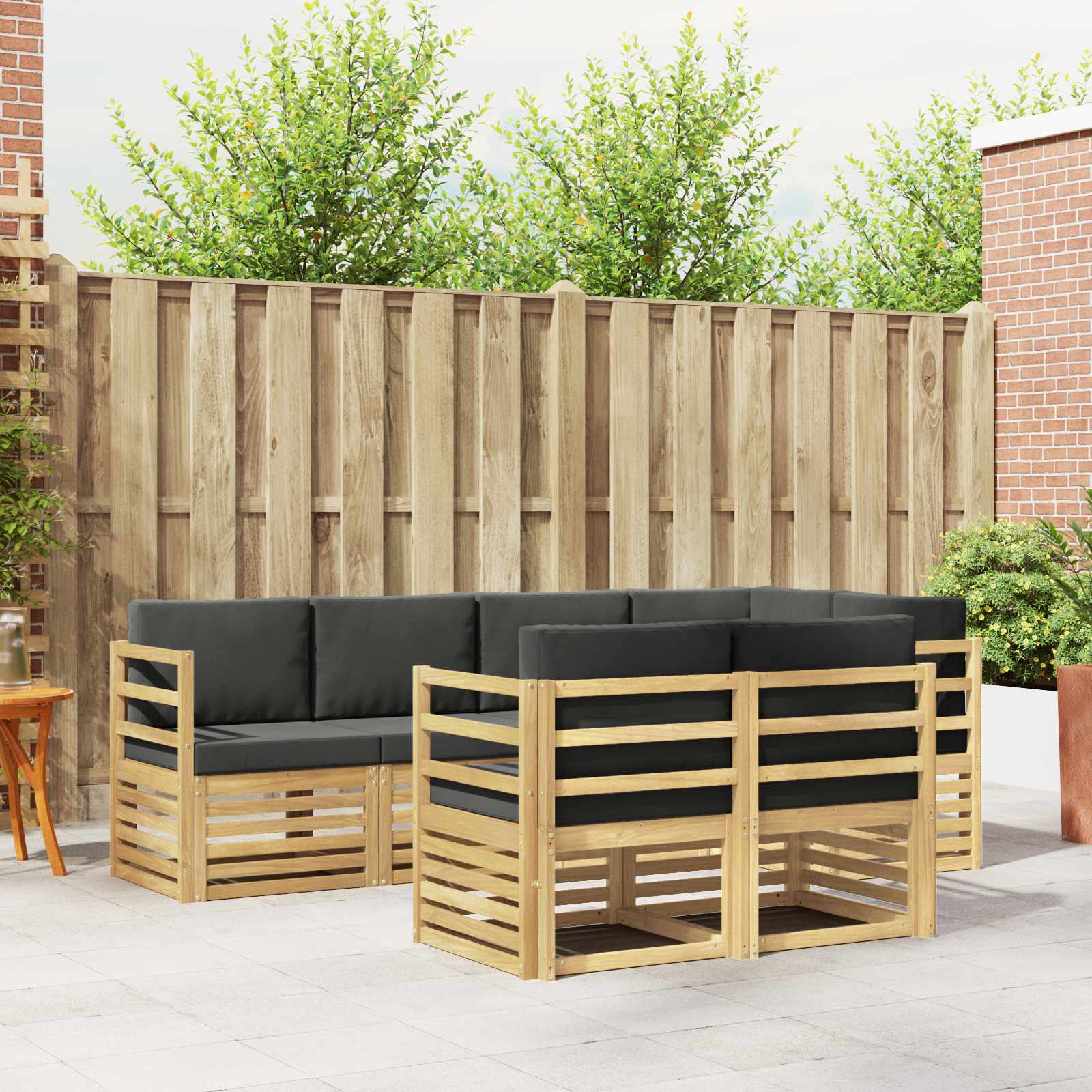 Buiten bankenset 7 pcs Wit en antracietkleurig – afbeelding 1