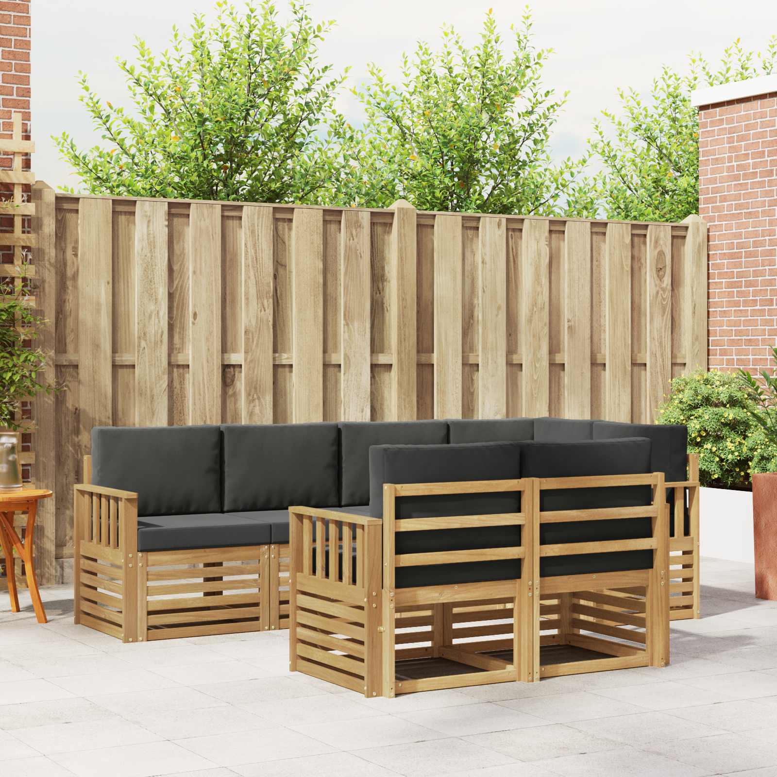 Buiten bankenset 7 pcs Wit en antracietkleurig – afbeelding 1