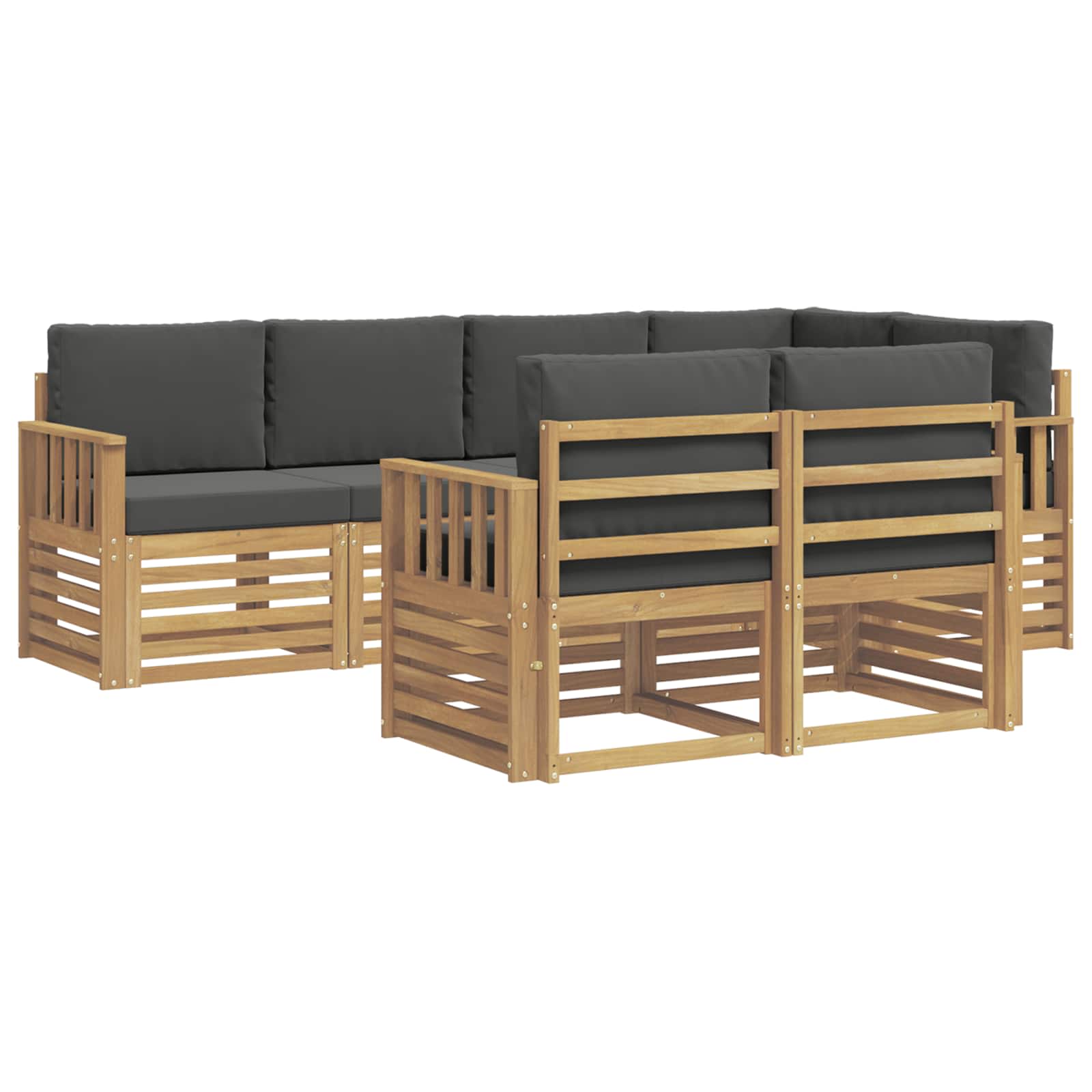 Buiten bankenset 7 pcs Wit en antracietkleurig – afbeelding 2