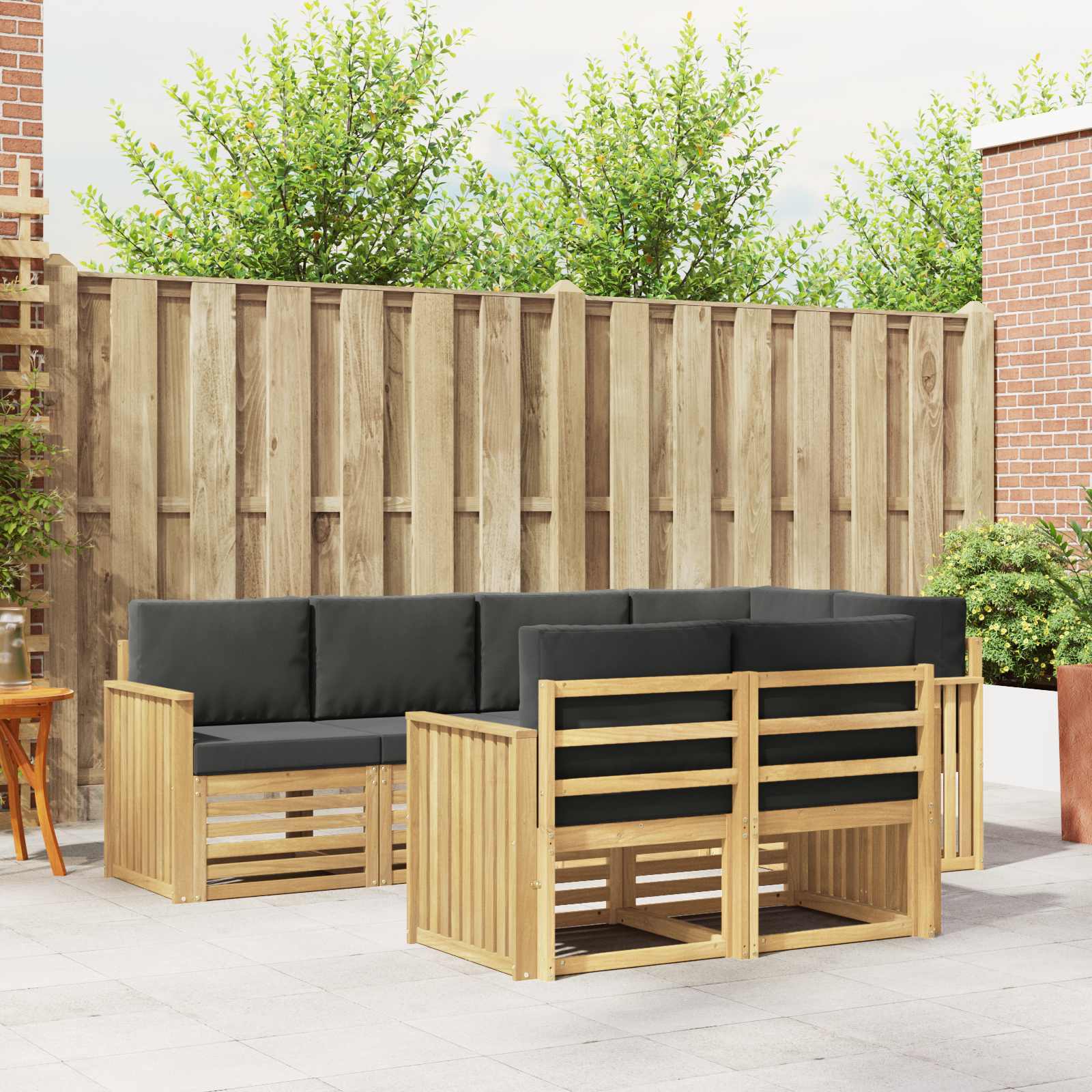 Buiten bankenset 7 pcs Wit en antracietkleurig – afbeelding 1
