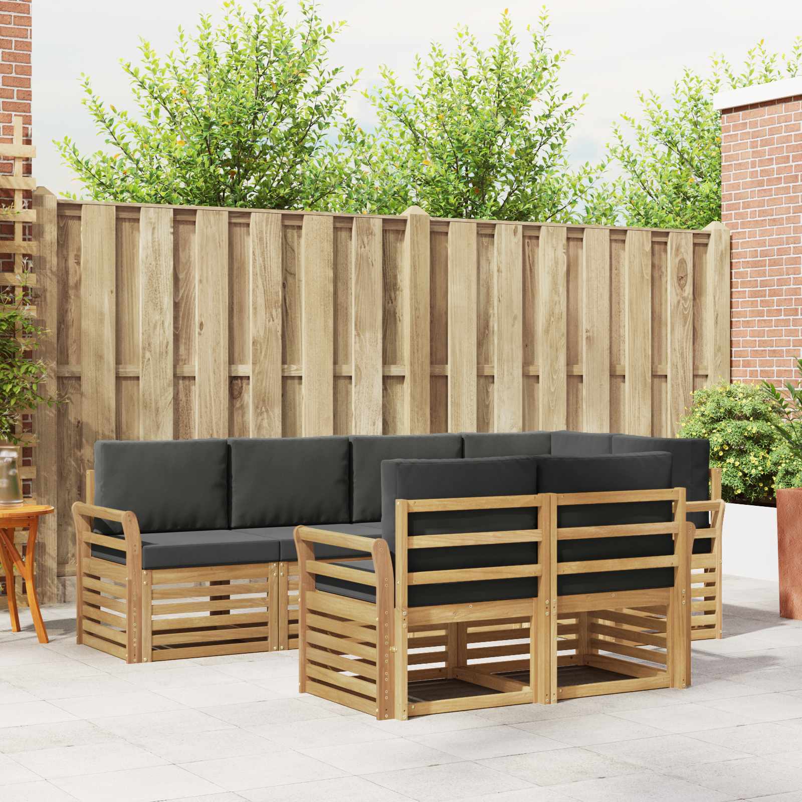 Buiten bankenset 7 pcs Wit en antracietkleurig – afbeelding 1