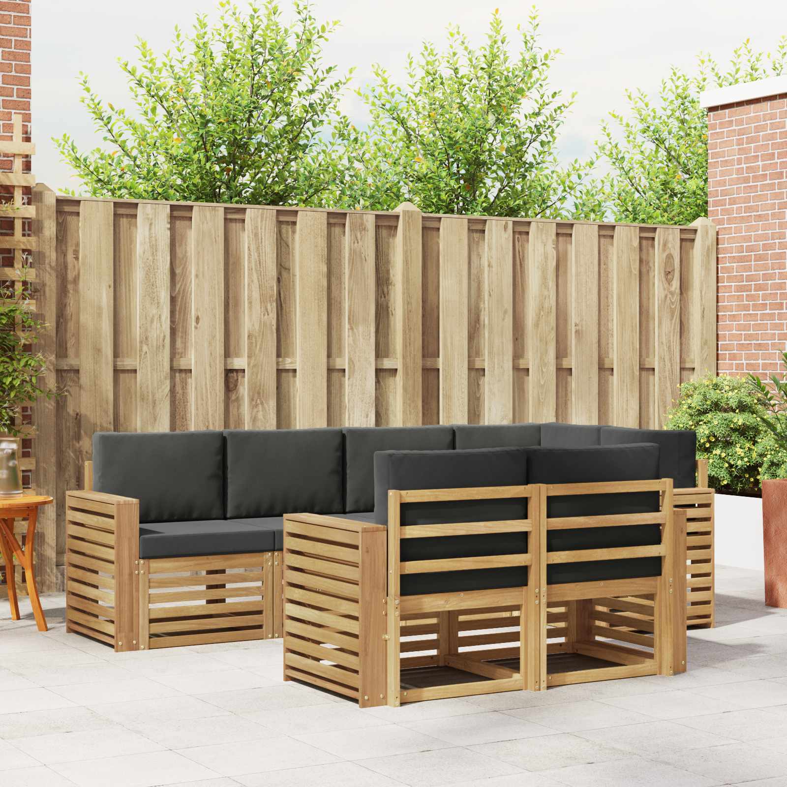 Buiten bankenset 7 pcs Wit en antracietkleurig – afbeelding 1