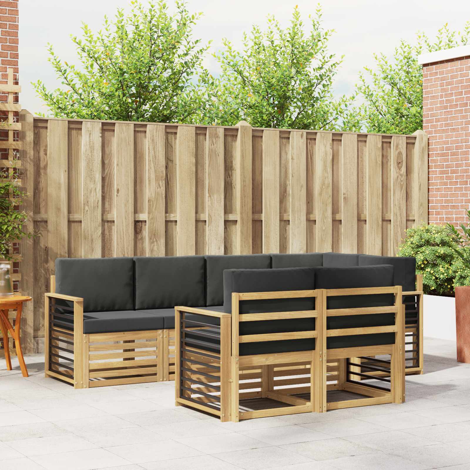 Buiten bankenset 7 pcs Wit en antracietkleurig – afbeelding 1