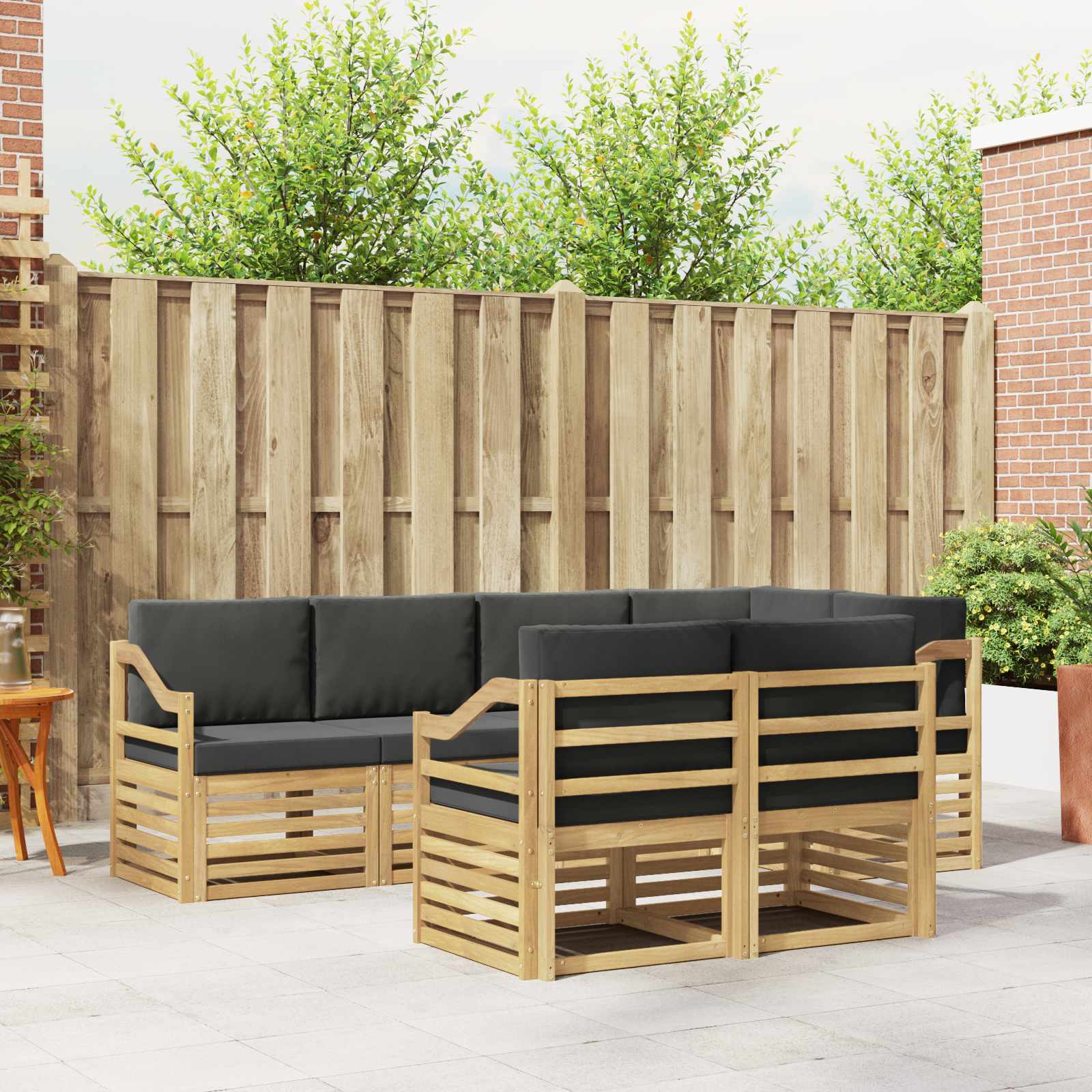 Buiten bankenset 7 pcs Wit en antracietkleurig – afbeelding 1