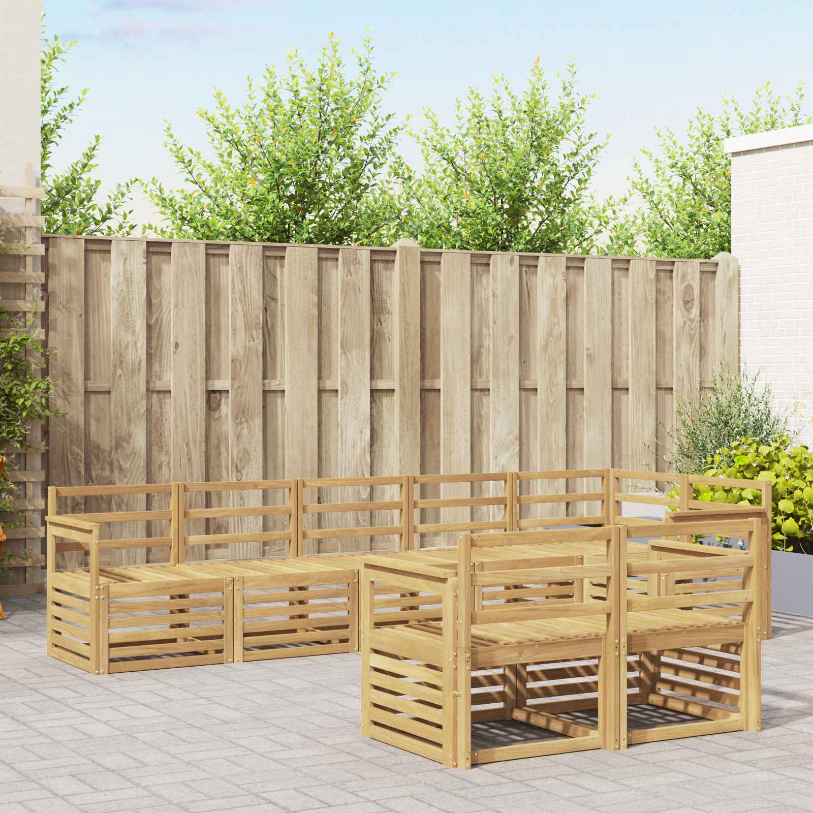Buiten bankenset 8 pcs Wit 306 x 128,5 x 73 cm – afbeelding 1