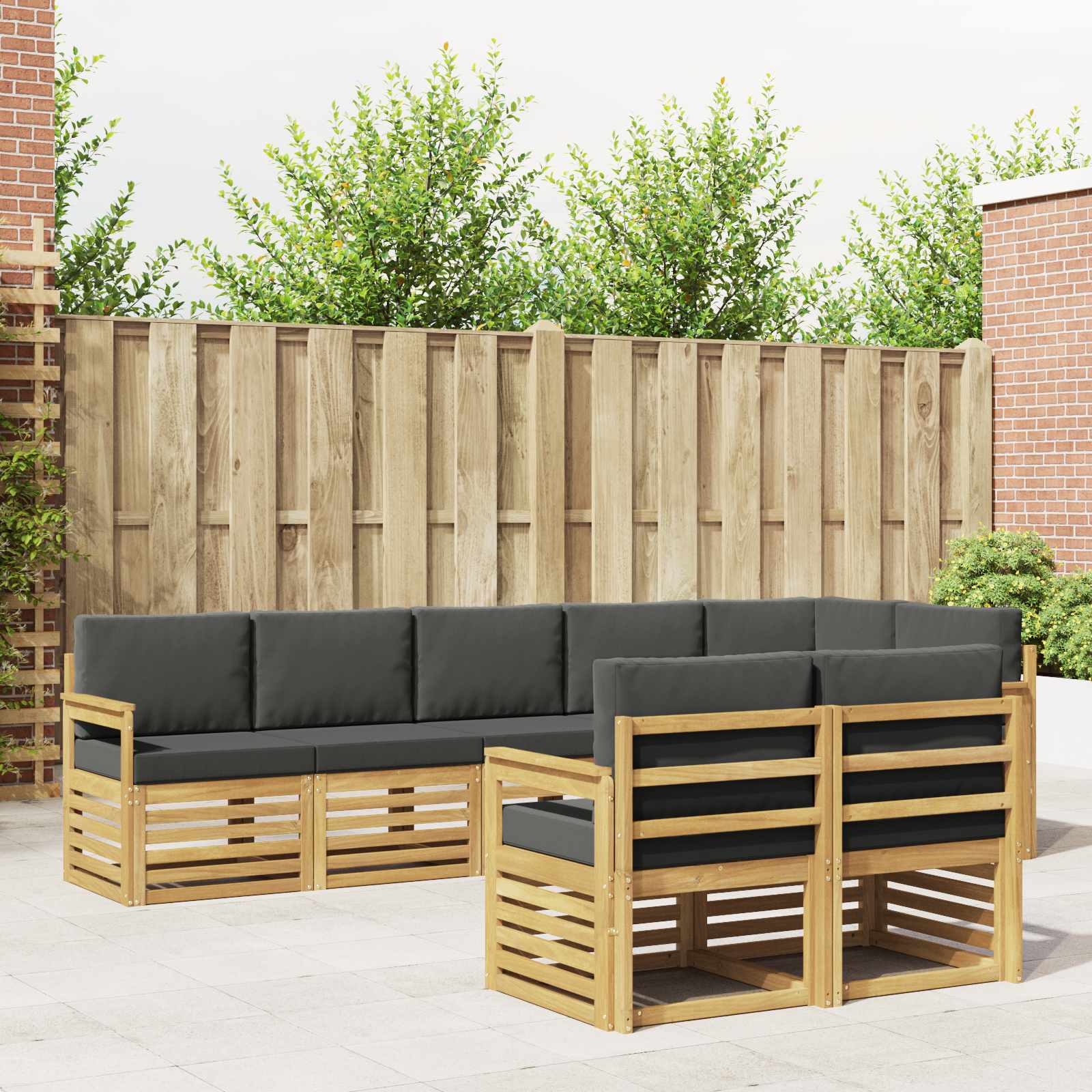 Buiten bankenset 8 pcs Wit en antracietkleurig – afbeelding 1