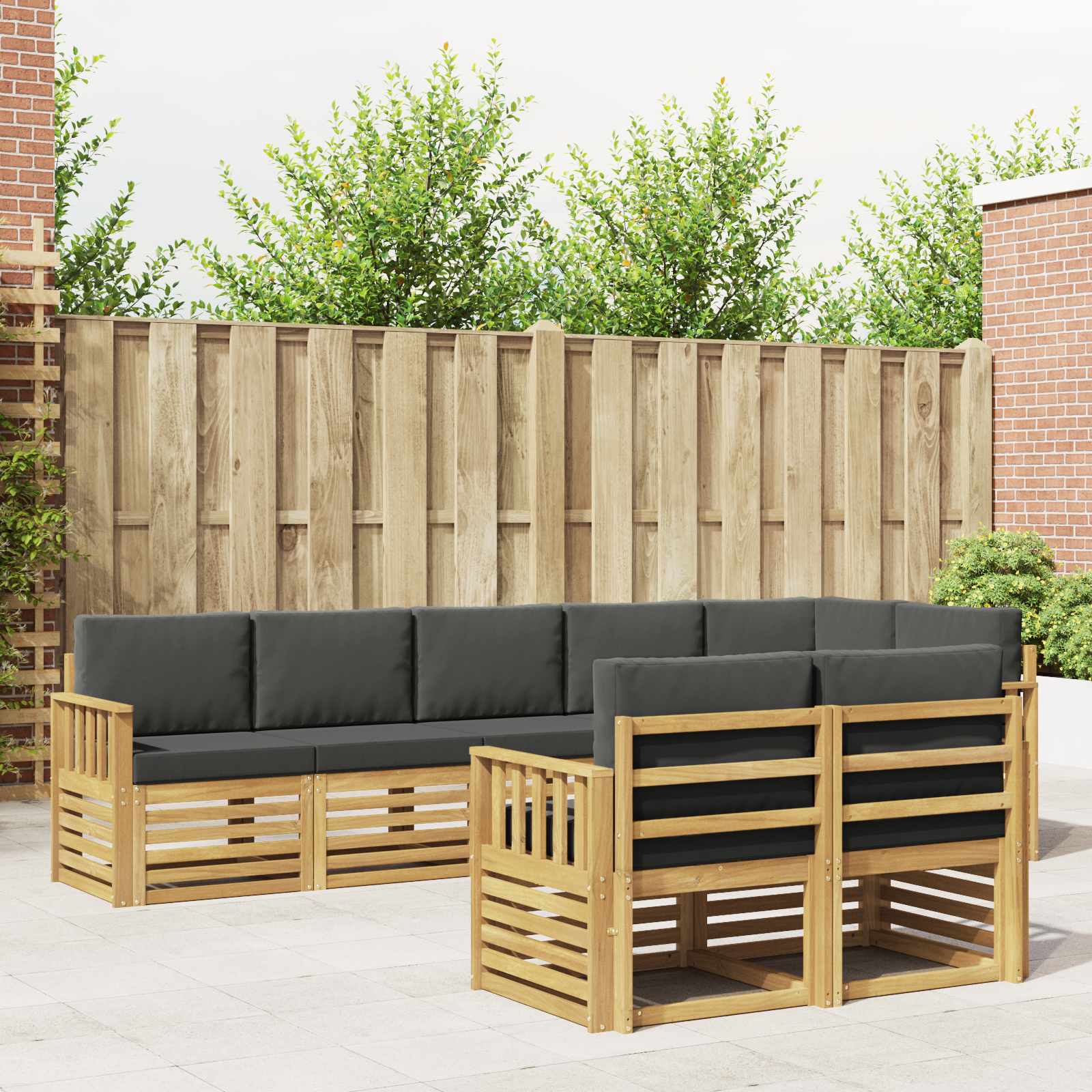 Buiten bankenset 8 pcs Wit en antracietkleurig – afbeelding 1