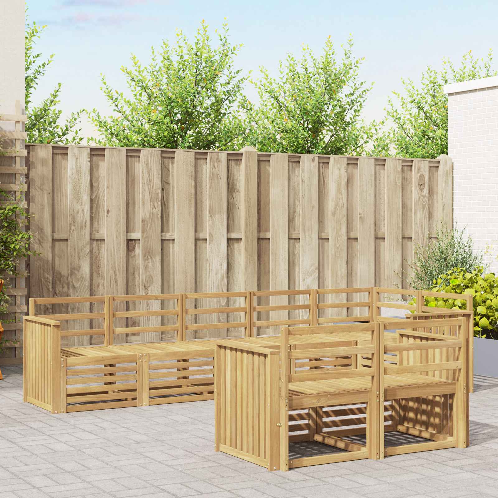 Buiten bankenset 8 pcs Wit 306 x 128,5 x 73 cm – afbeelding 1