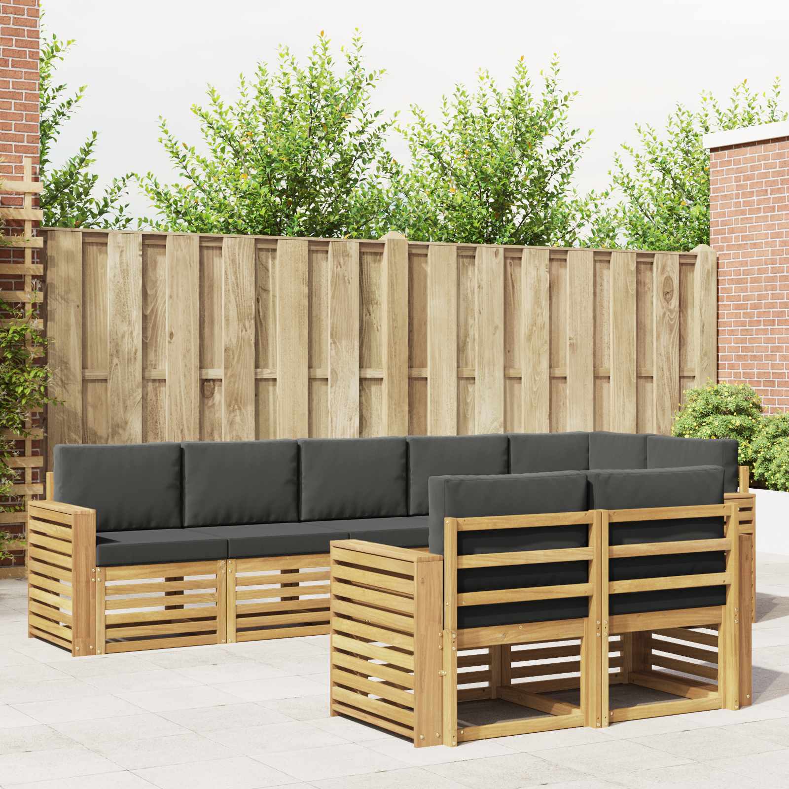 Buiten bankenset 8 pcs Wit en antracietkleurig – afbeelding 1