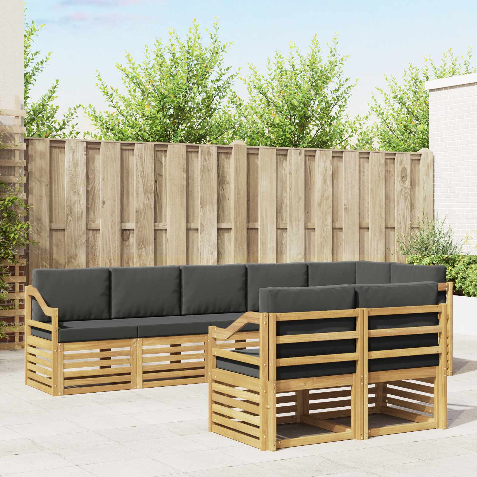 Buiten bankenset 8 pcs Wit en antracietkleurig – afbeelding 1