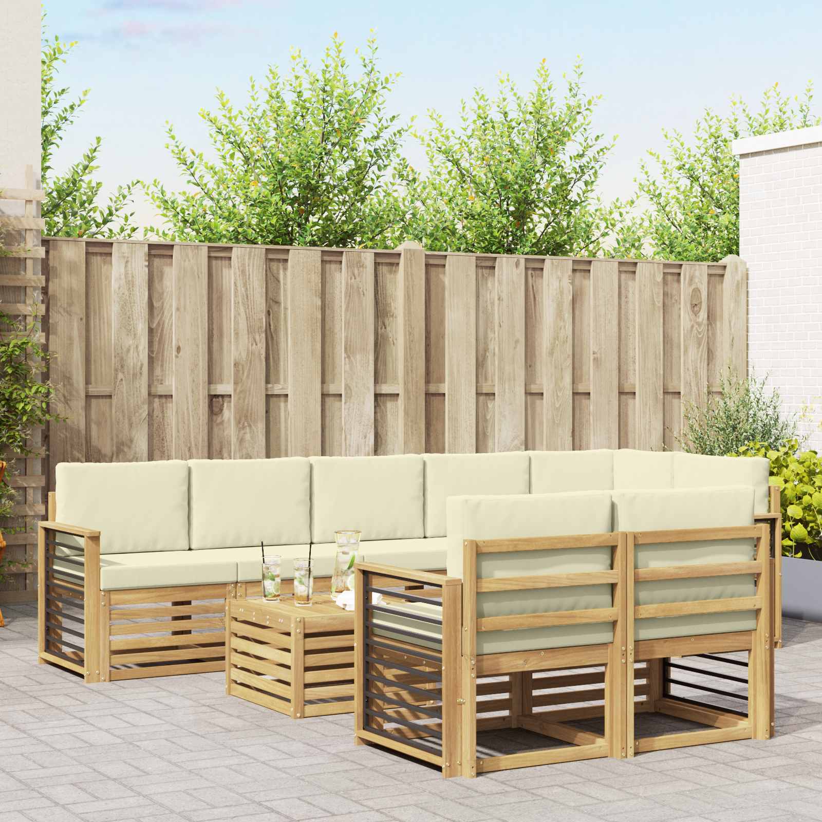 Sofa-Sets Massief Acaciahout – afbeelding 1