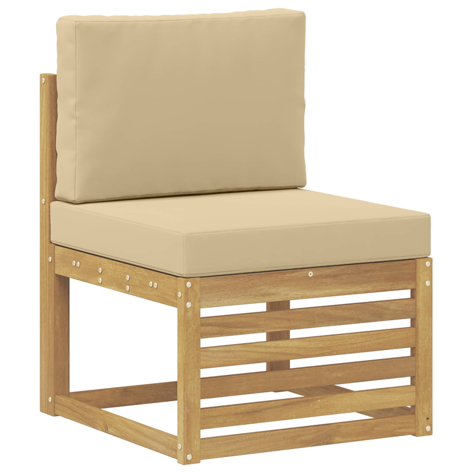 Buiten bankenset 6 pcs Wit en Beige Polyester – afbeelding 3