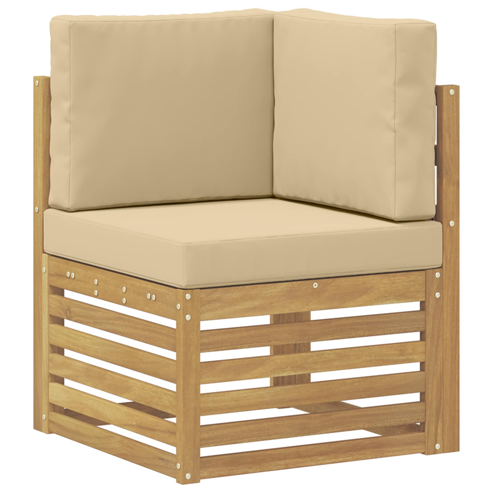 Buiten bankenset 6 pcs Wit en Beige Polyester – afbeelding 4