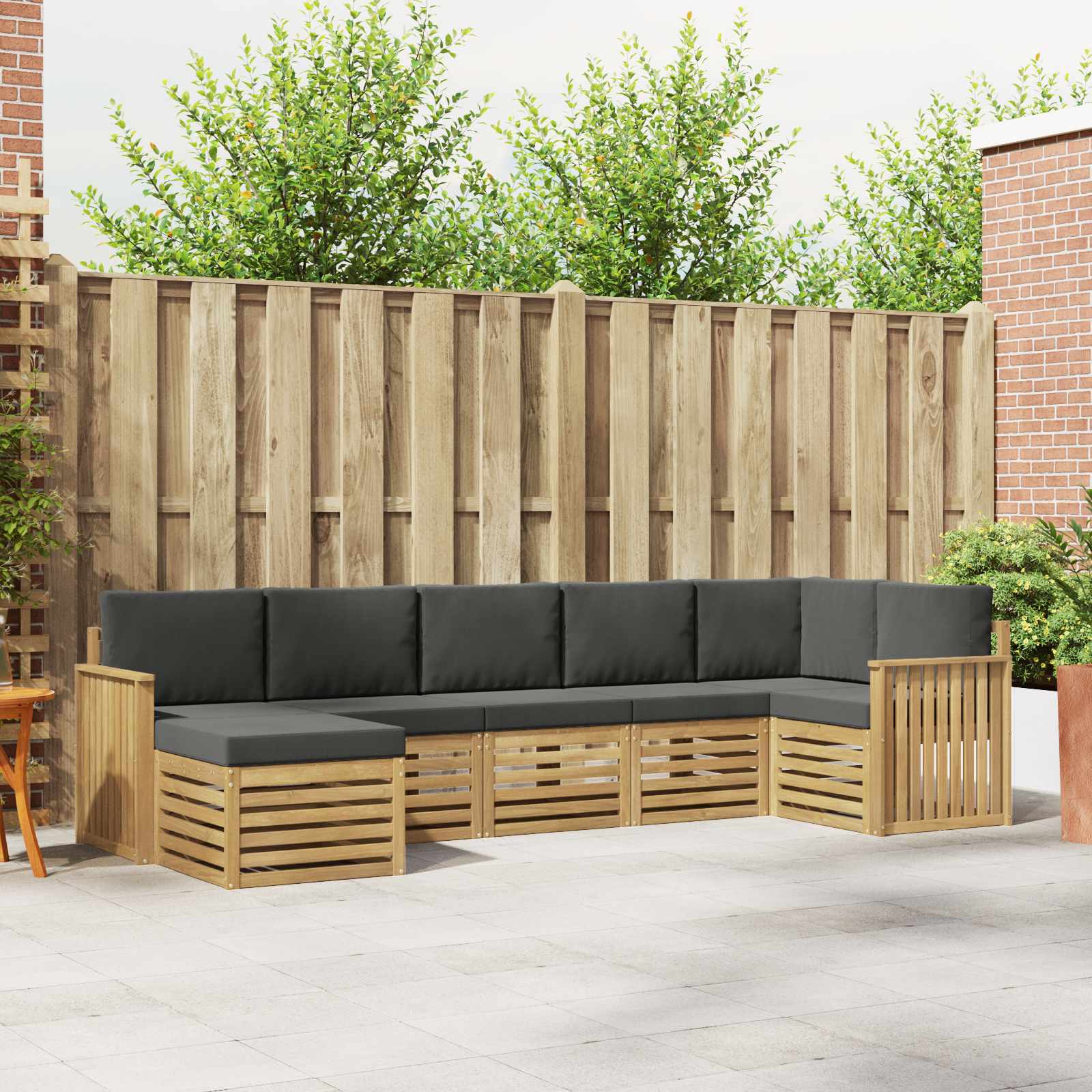 Buiten bankenset 7 pcs Wit en antracietkleurig – afbeelding 1