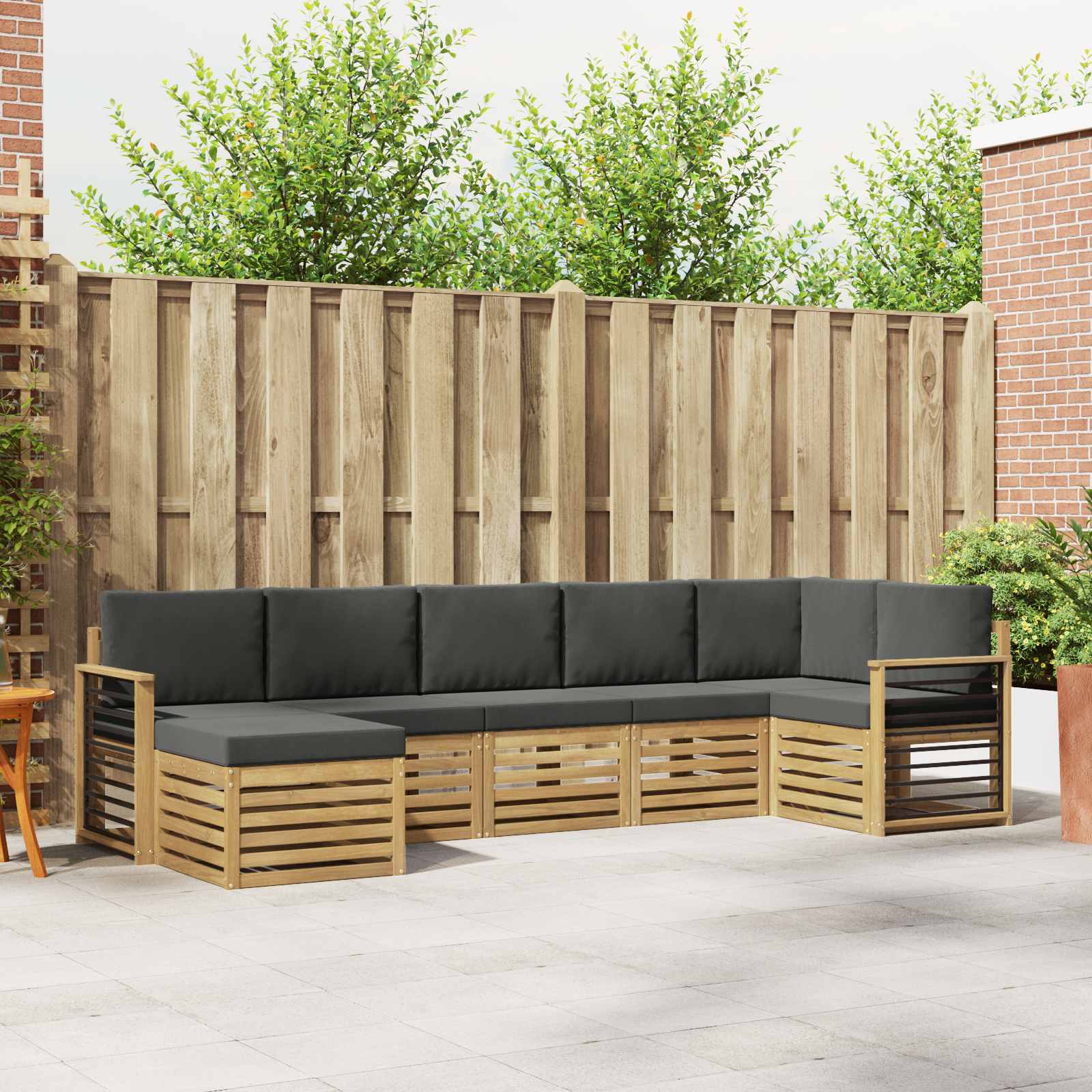 Buiten bankenset 7 pcs Wit en antracietkleurig – afbeelding 1