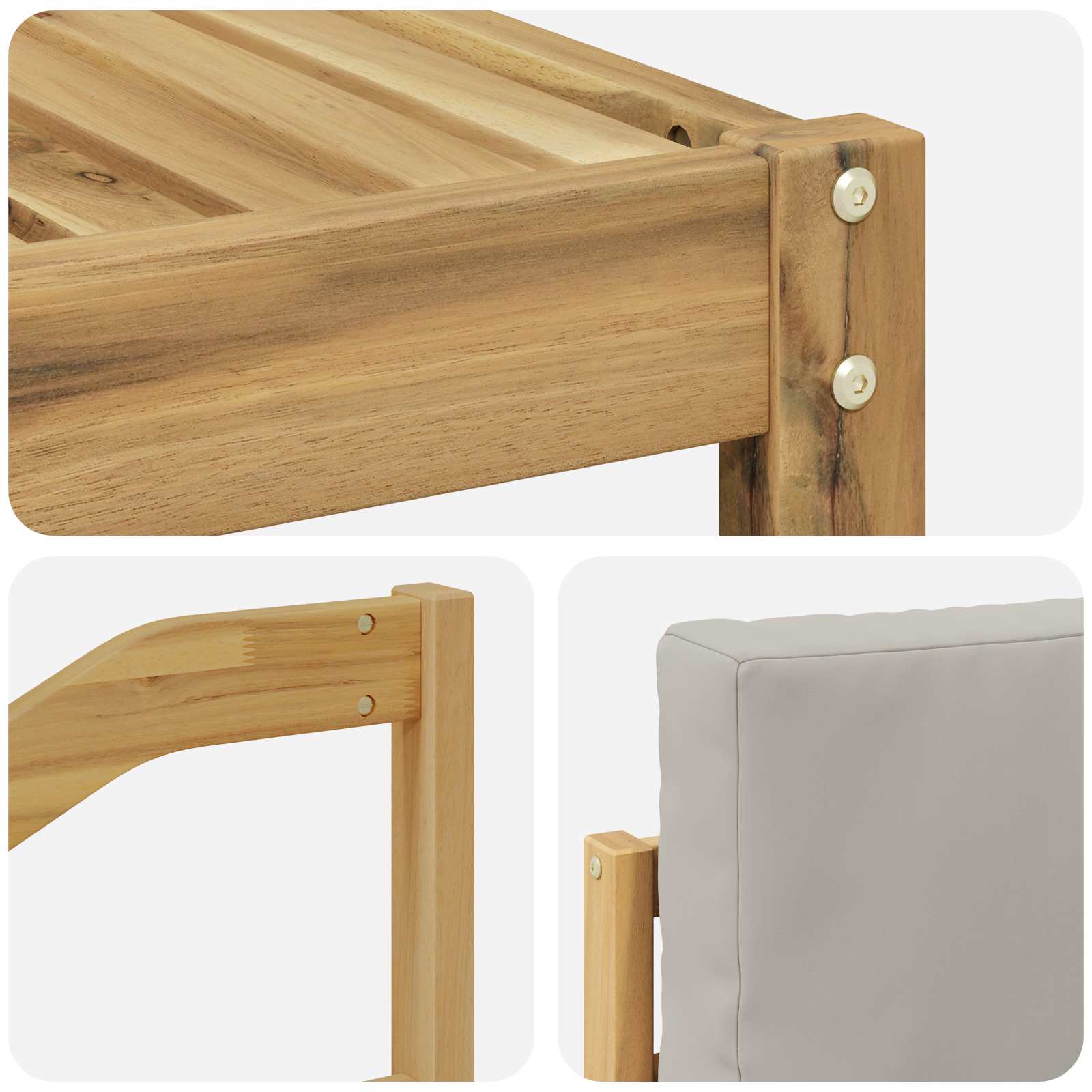 Buiten bankenset 7 pcs Wit en Lichtgrijs – afbeelding 6