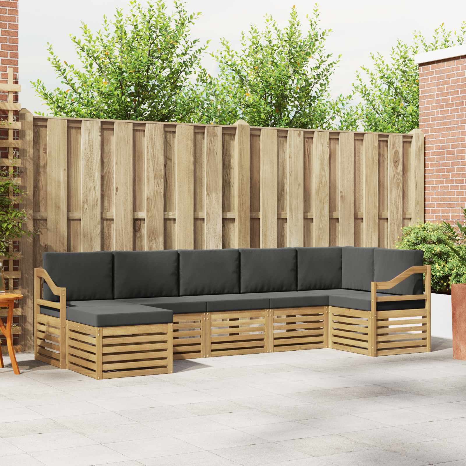 Buiten bankenset 7 pcs Wit en antracietkleurig – afbeelding 1