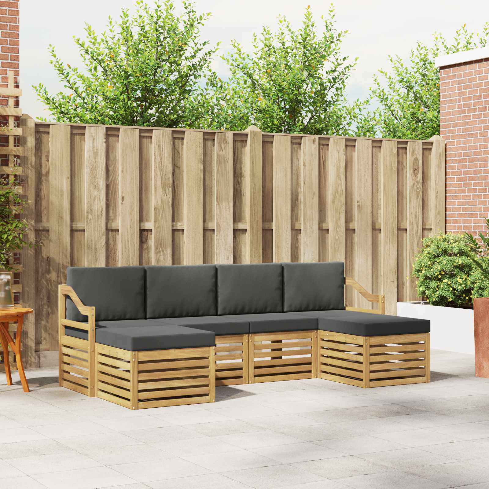 Sofa-Sets 6 pcs Wit en antracietkleurig 245 x 122,5 x 73 cm – afbeelding 1