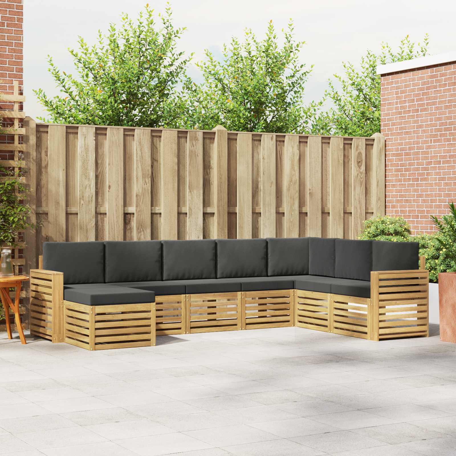 Buiten bankenset 8 pcs Wit en antracietkleurig – afbeelding 1