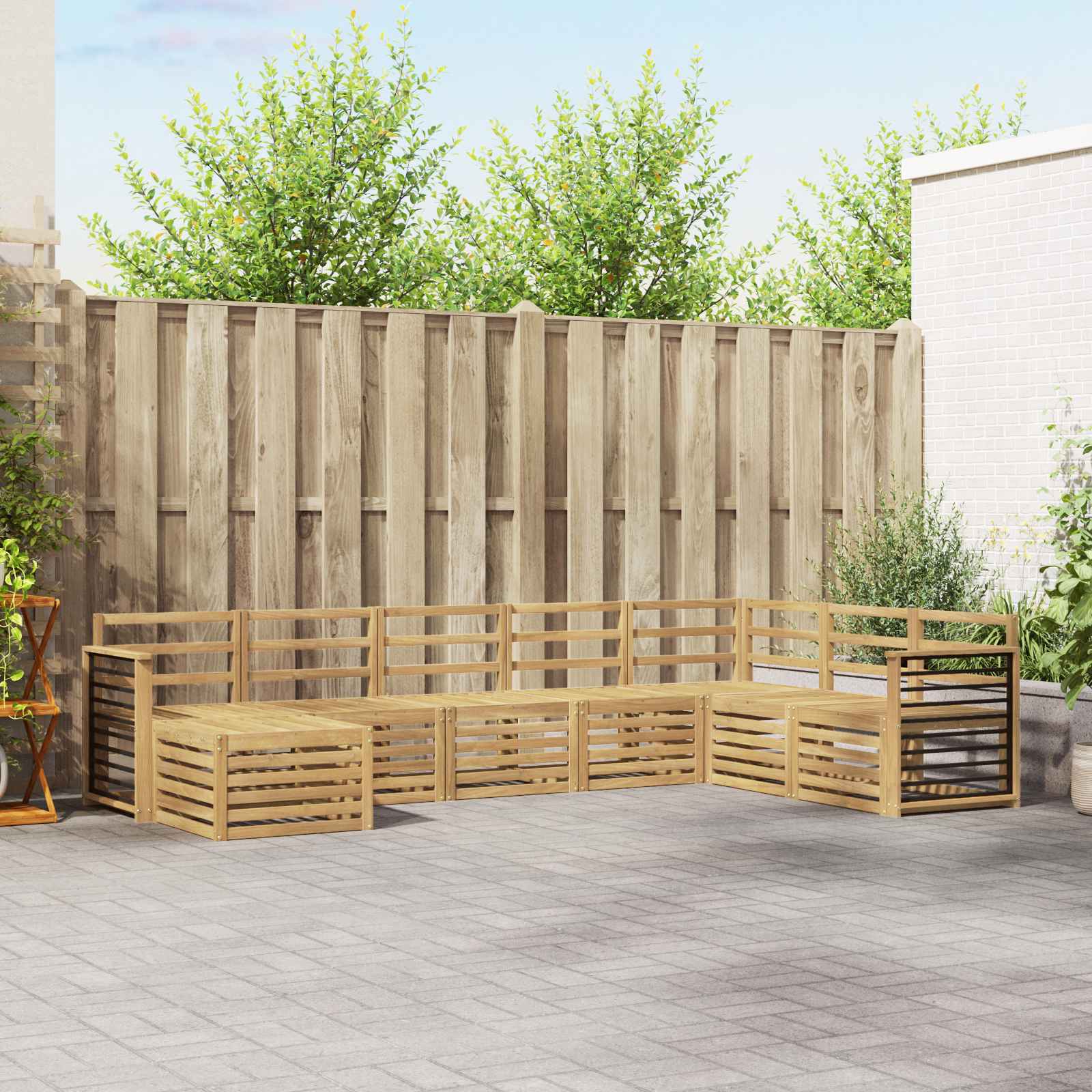 Buiten bankenset 8 pcs Wit 306 x 187,5 x 73 cm