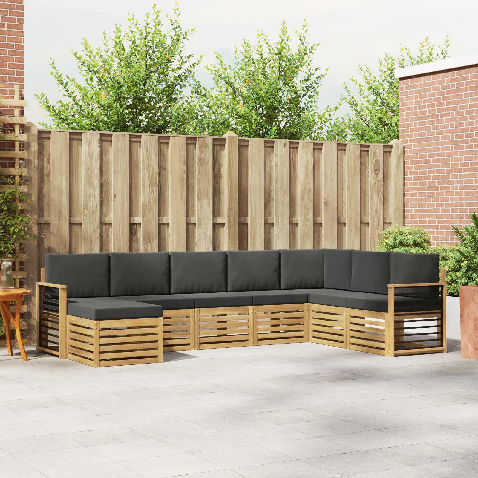 Buiten bankenset 8 pcs Wit en antracietkleurig – afbeelding 1