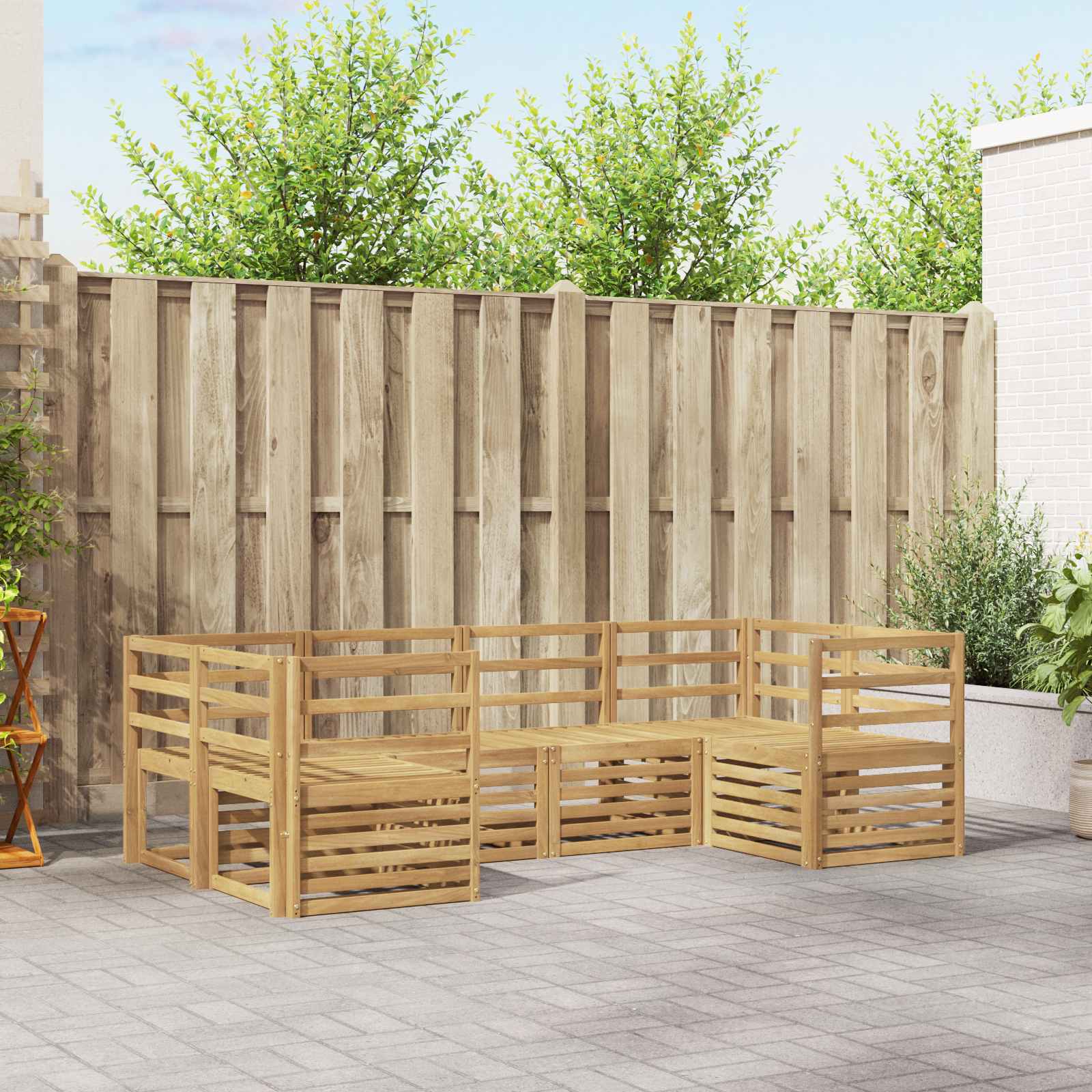 Buiten bankenset 6 pcs Wit 245 x 126,5 x 73 cm