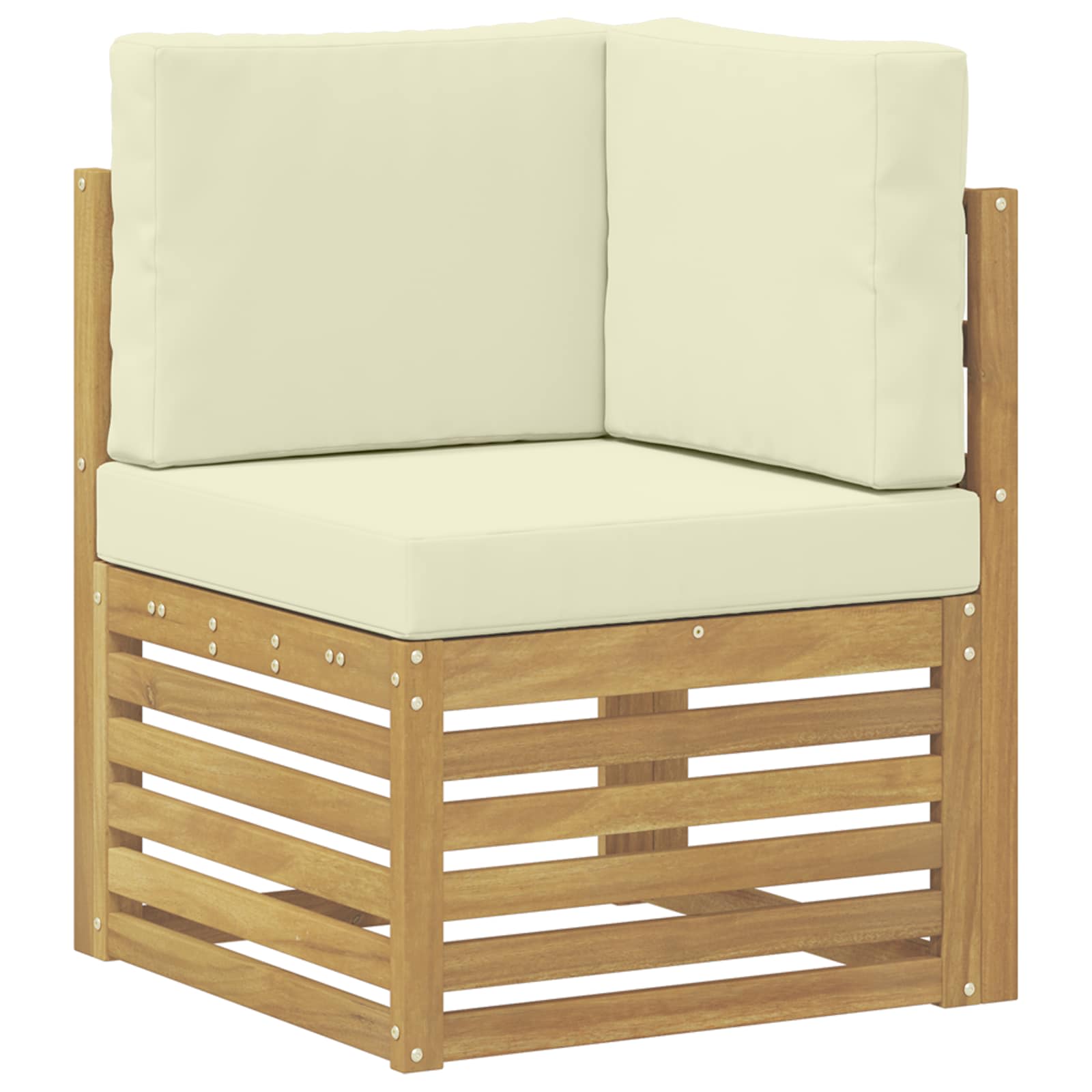 Buiten bankenset 5 pcs Wit en Crème 245 x 128,5 x 73 cm – afbeelding 4