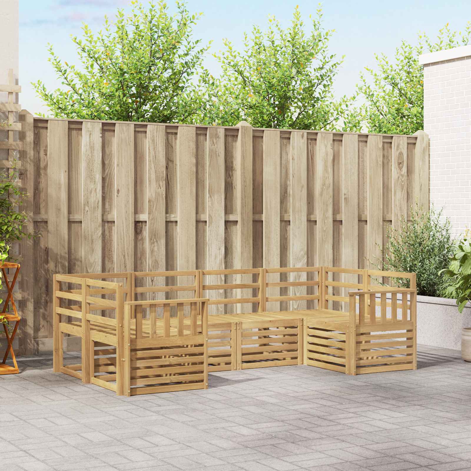 Buiten bankenset 6 pcs Wit 245 x 128,5 x 73 cm