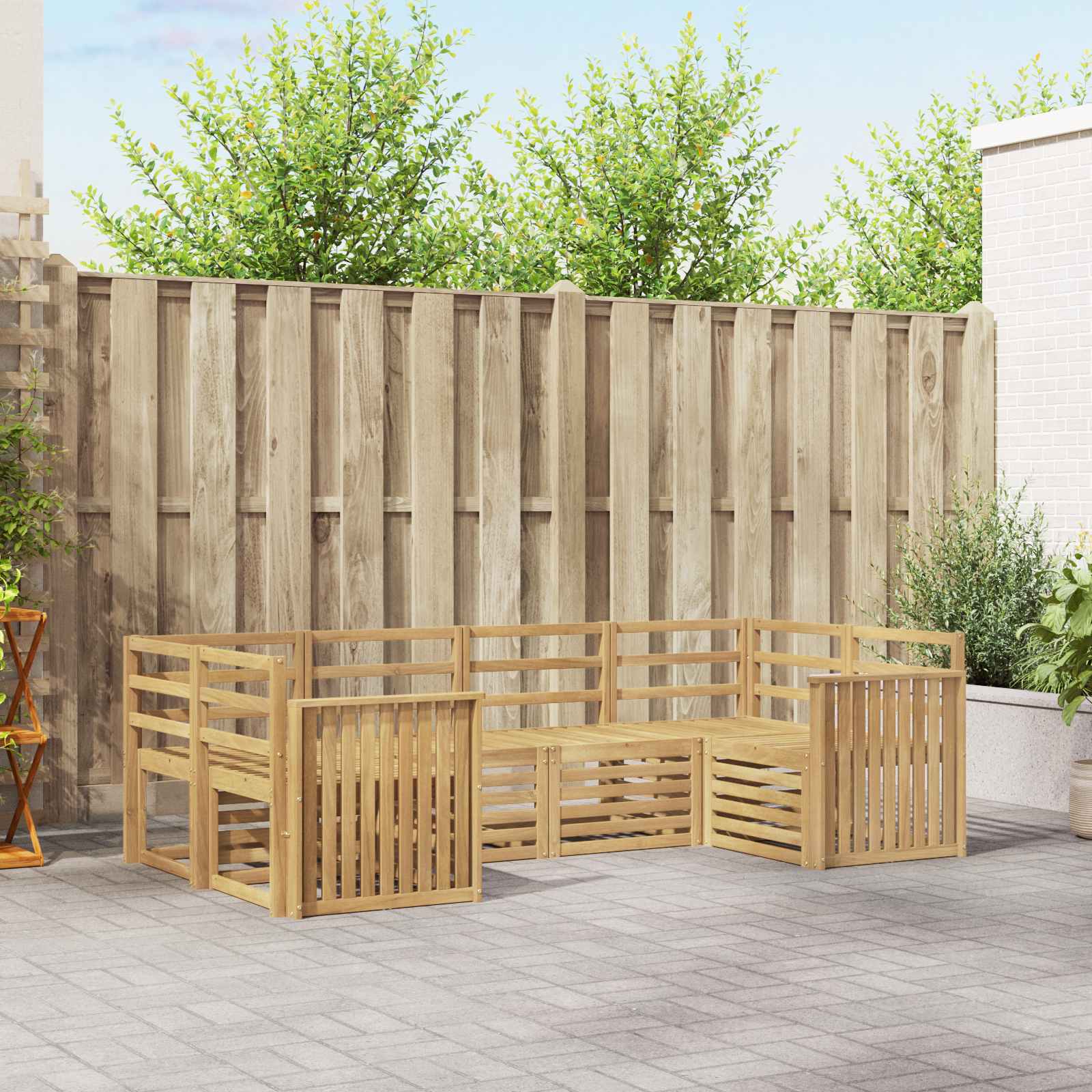 Buiten bankenset 6 pcs Wit 245 x 128,5 x 73 cm – afbeelding 1