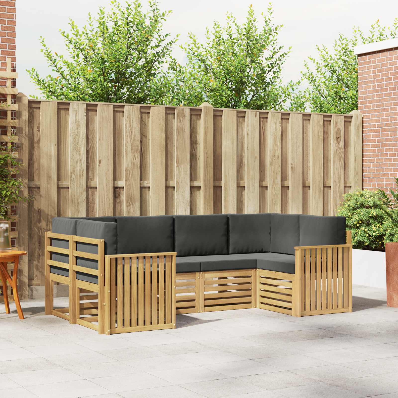 Buiten bankenset 6 pcs Wit en antracietkleurig – afbeelding 1