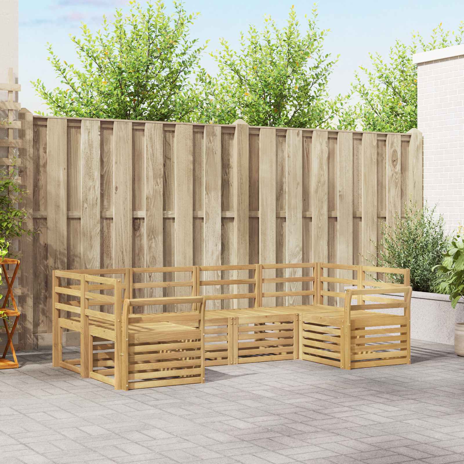 Buiten bankenset 6 pcs Wit 245 x 130,5 x 73 cm