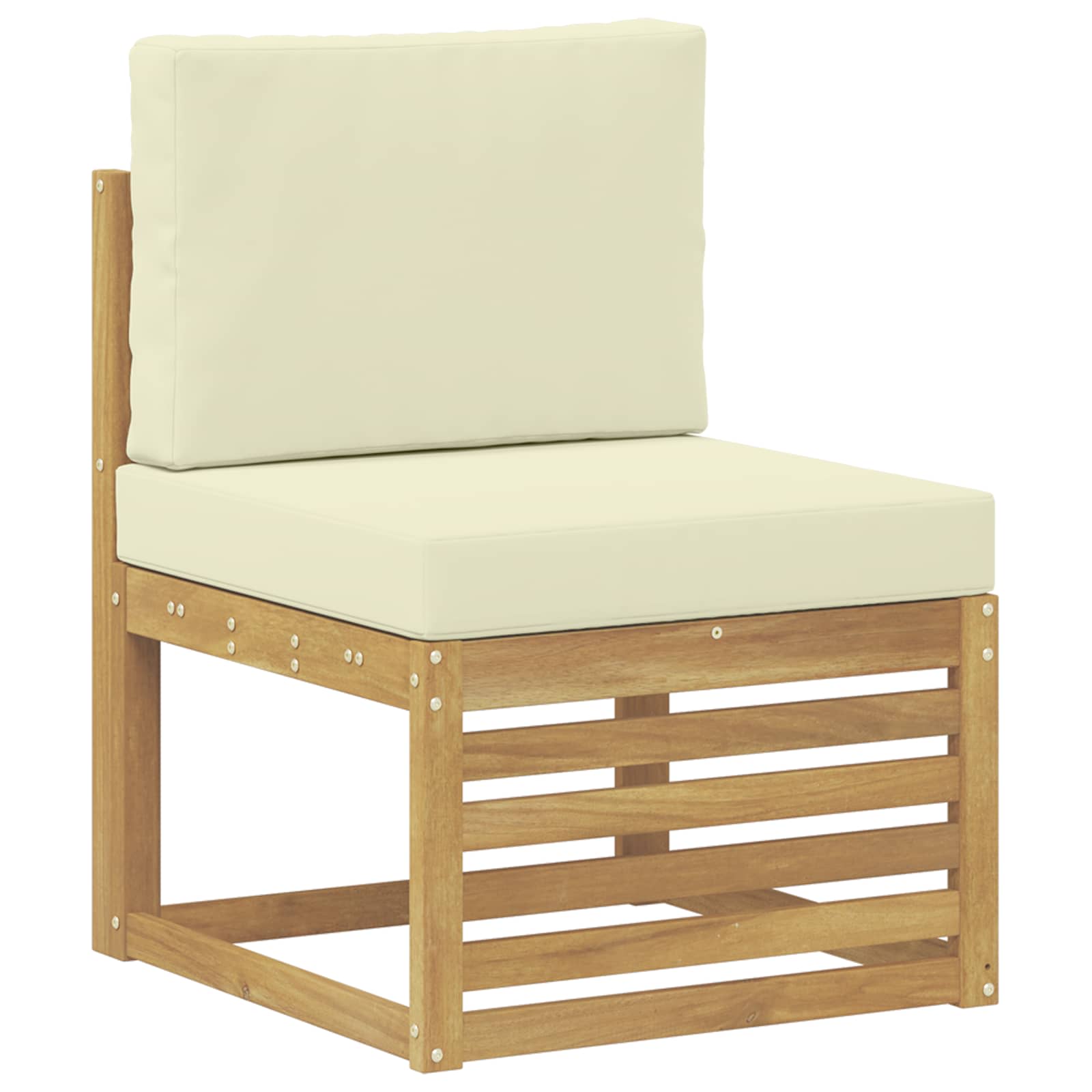 Buiten bankenset 6 pcs Wit en Crème 304 x 128,5 x 73 cm – afbeelding 3