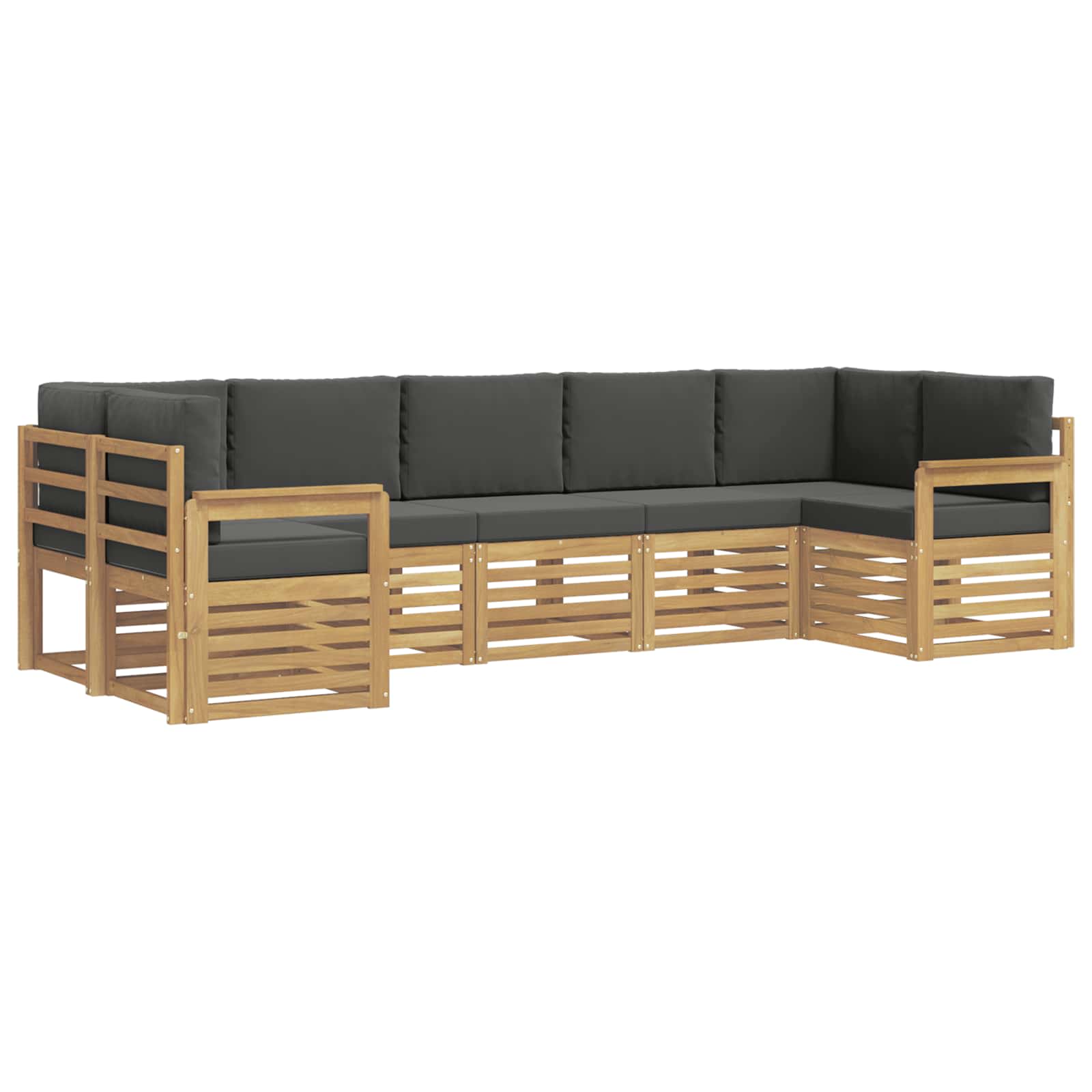 Buiten bankenset 6 pcs Wit en Anthraciet 304 x 128,5 x 73 cm – afbeelding 2