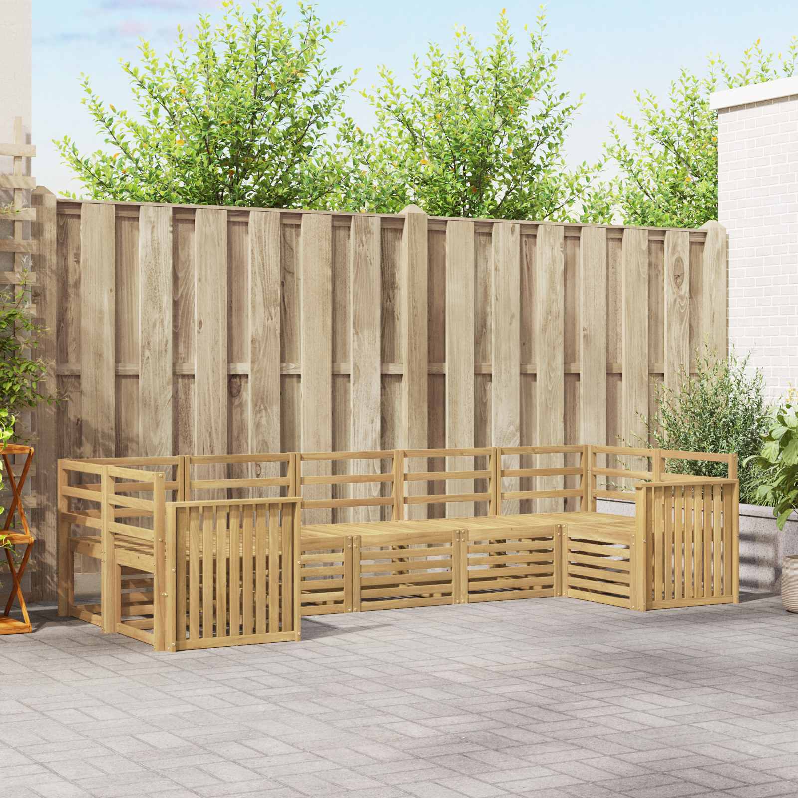 Buiten bankenset 7 pcs Wit 304 x 128,5 x 73 cm – afbeelding 1