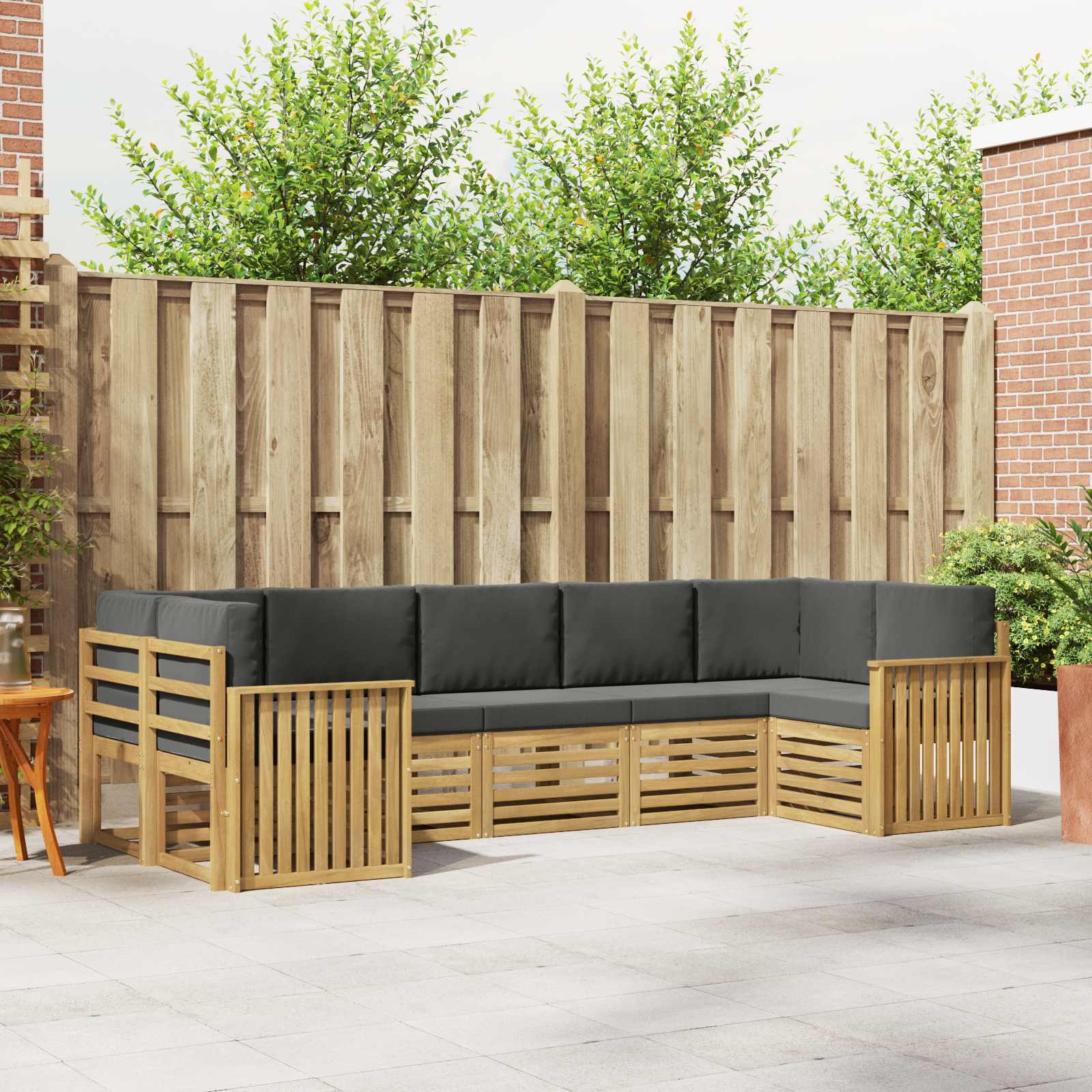 Buiten bankenset 7 pcs Wit en antracietkleurig – afbeelding 1