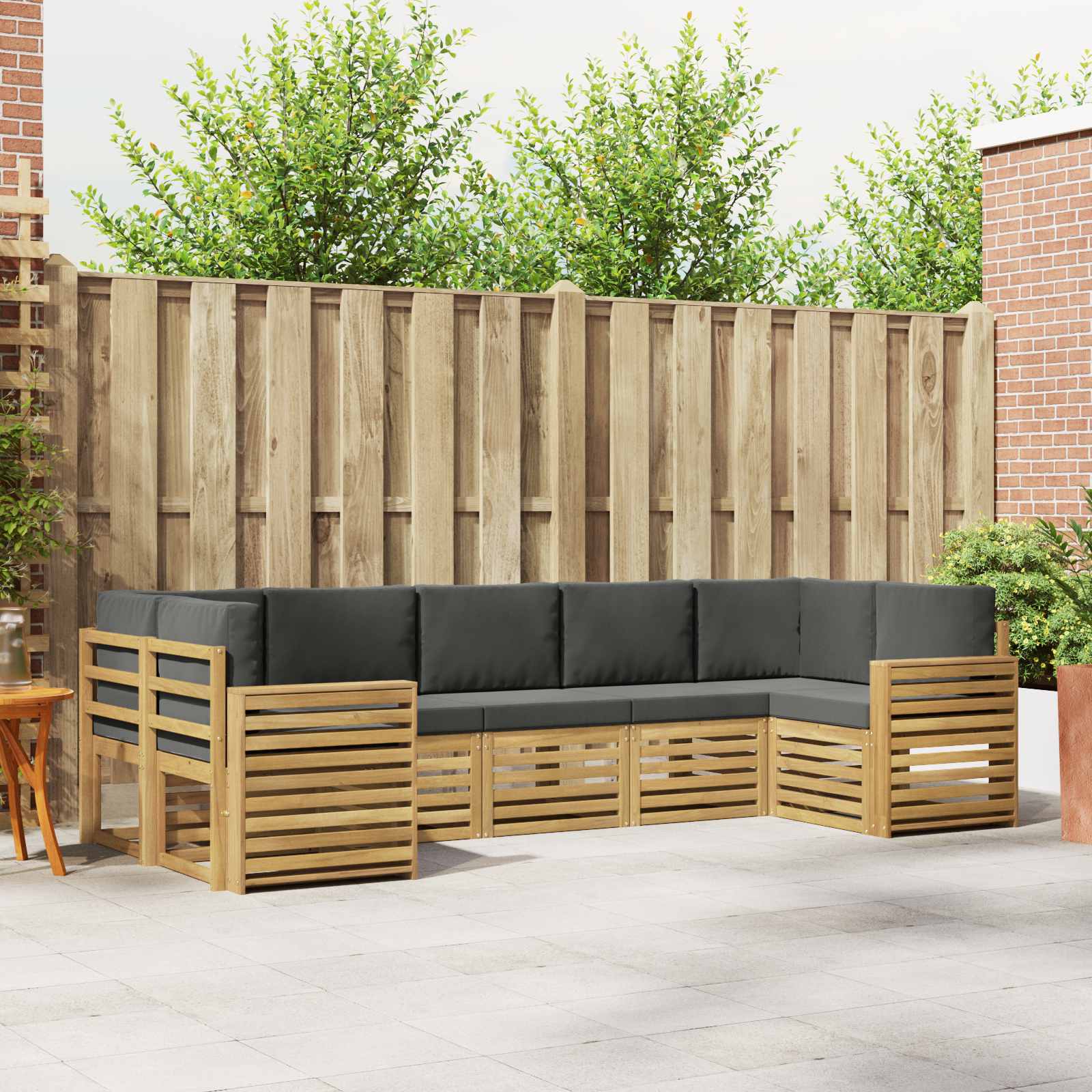 Buiten bankenset 7 pcs Wit en antracietkleurig – afbeelding 1
