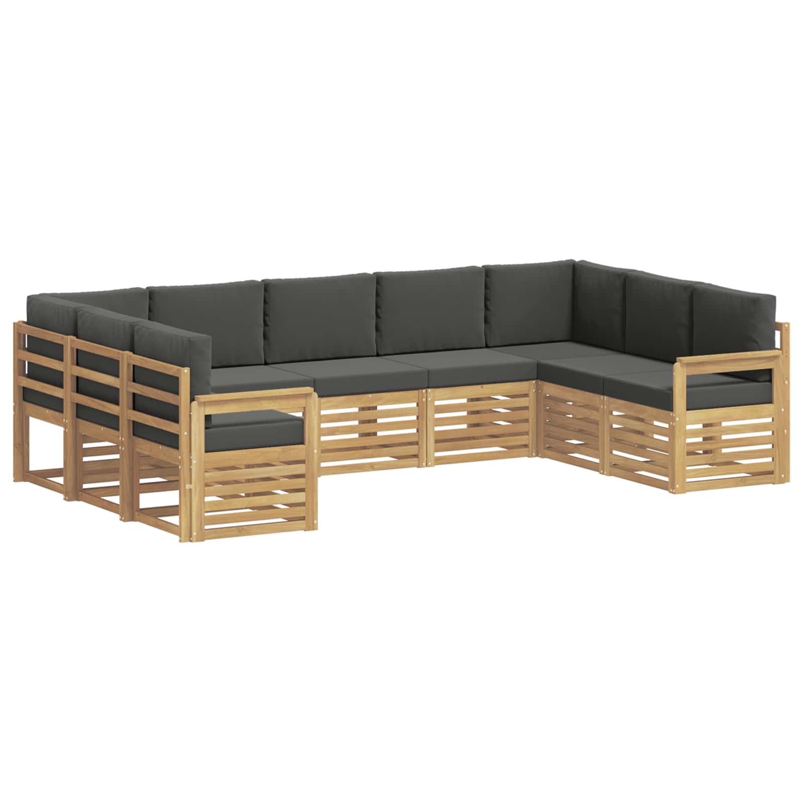 Buiten bankenset 7 pcs Wit en Anthraciet 304 x 128,5 x 73 cm – afbeelding 2