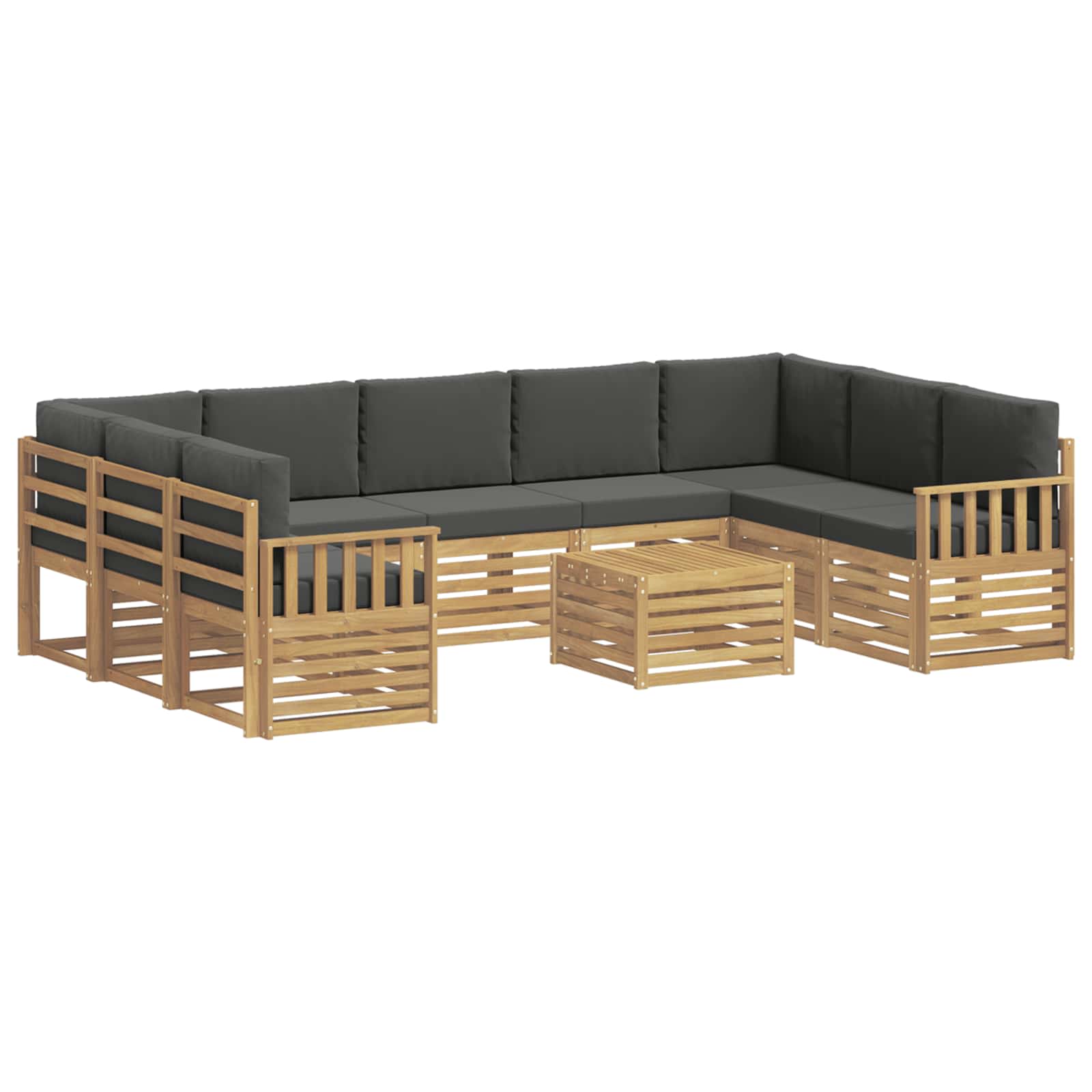 Buiten bankenset 8 pcs Wit en Anthraciet 59 x 59 x 37 cm – afbeelding 2