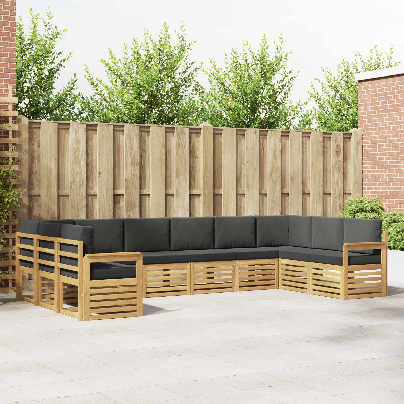 Buiten bankenset 7 pcs Wit en Anthraciet 363 x 187,5 x 73 cm – afbeelding 1