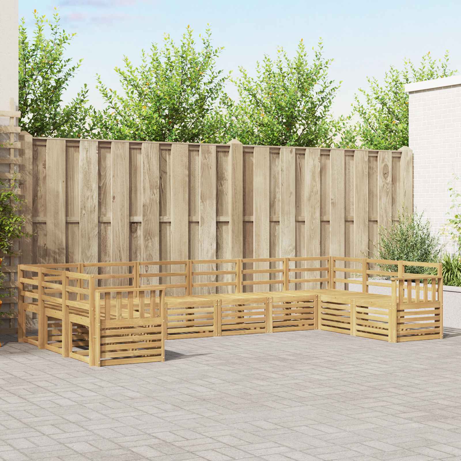 Buiten bankenset 10 pcs Wit 363 x 187,5 x 73 cm – afbeelding 1